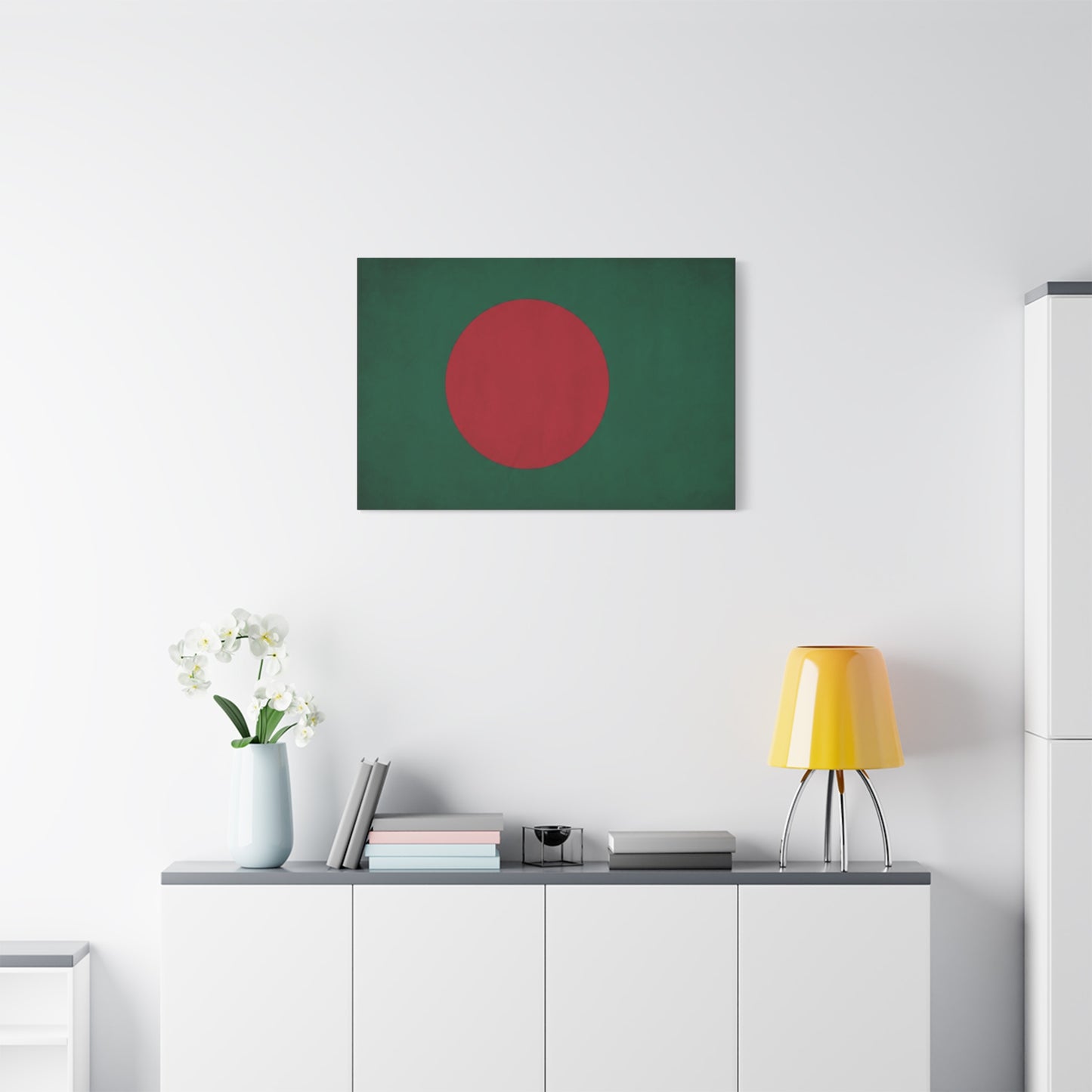 Bangladesh Flag Canvas Wall Art - Red Circle On Green National Flag Print - Minimalist Patriotic Decor - Living Room Wall Decor, Bedroom Home Decoration, Office Art - Bedroom Home Decoration