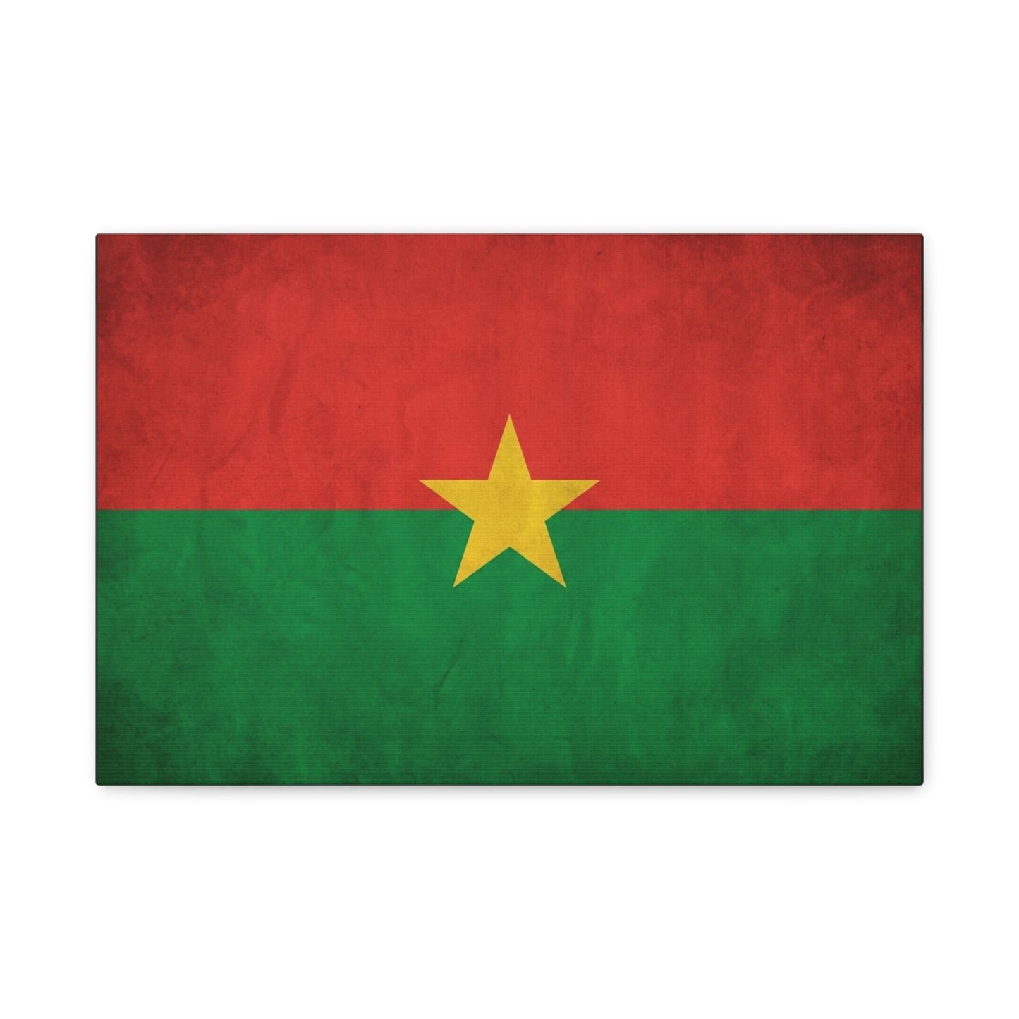 Burkina Faso Flag Canvas Wall Art - Vintage National Pride Decor, Red Green Gold Star Print - Cultural Heritage Style - Living Room Decoration, Office Accent - Living Room Wall Decor - Ready to Hang