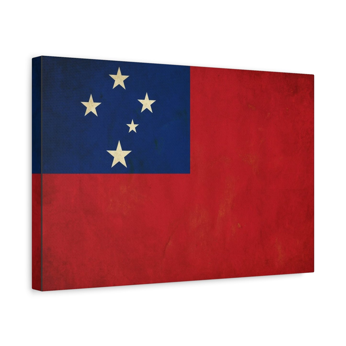 Samoa Flag Canvas Wall Art - Vintage Polynesian Nation Banner Print, Patriotic Island Decor - Matte Cotton Artwork - Living Room Home Decoration, Office Accent - Living Room Wall Decor - Ready to Hang