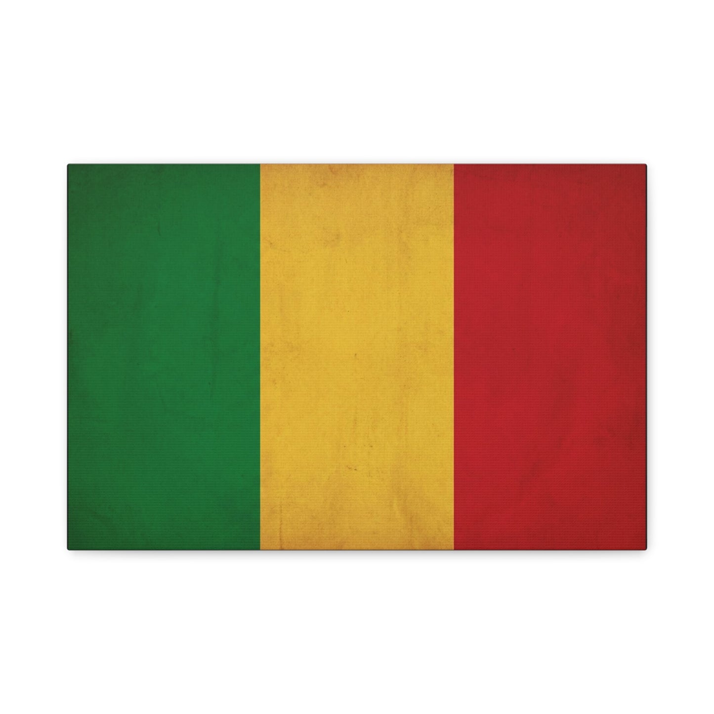 Mali Flag Canvas Wall Art - Green Yellow Red Tricolor National Flag Print - Vintage Textured Cotton Look - Pan African Style, Living Room Wall Decor, Bedroom Home Decoration - Bedroom Home Decoration