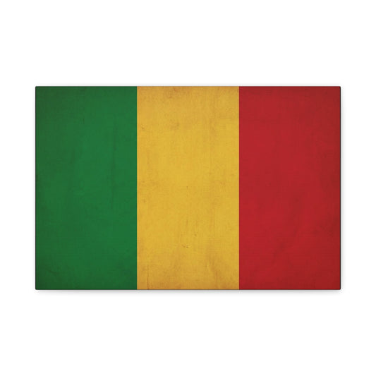 Mali Flag Canvas Wall Art - Green Yellow Red Tricolor National Flag Print - Vintage Textured Cotton Look - Pan African Style, Living Room Wall Decor, Bedroom Home Decoration - Bedroom Home Decoration