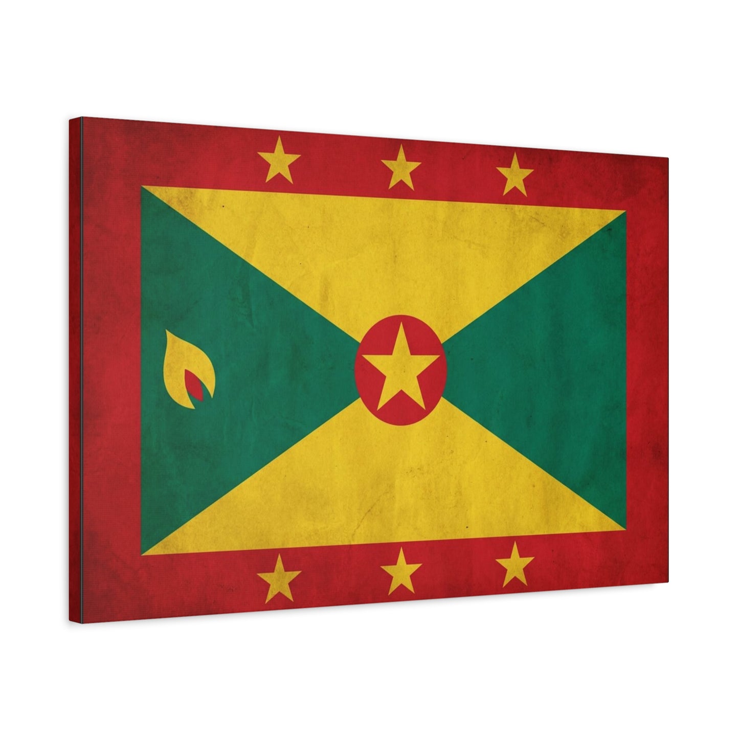 Grenada Flag Canvas Wall Art - Vintage Caribbean Nation Print, Rustic Patriotic Home Accent, Cultural Heritage Artwork, Living Room Decoration, Office Display - Office Wall Art - Ready to Hang
