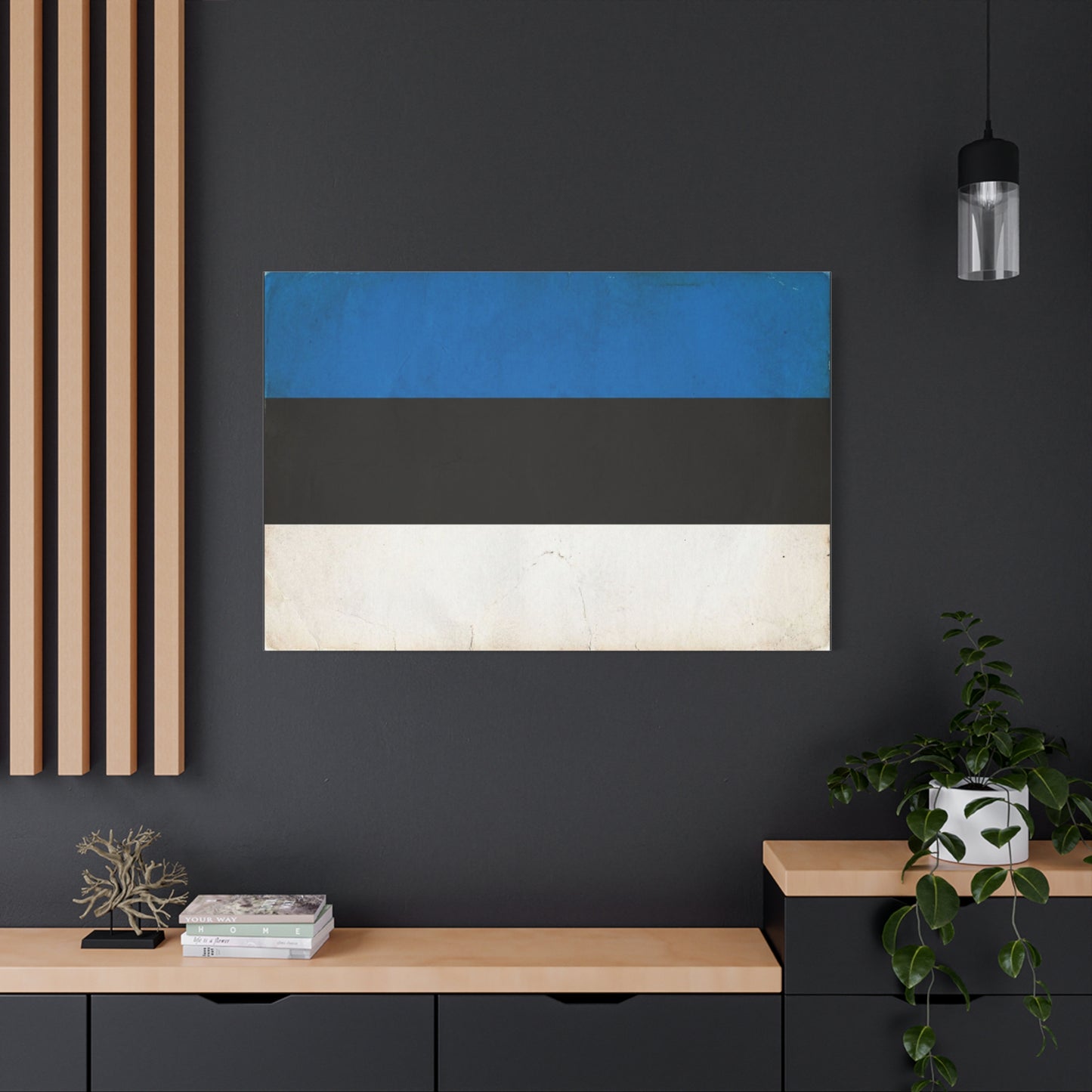 Blue Black White Abstract Canvas Wall Art - Minimalist Color Block Canvas Print - Contemporary Modern Decor - Living Room Home Decoration - Bedroom Home Decoration - Living Room Wall Decor