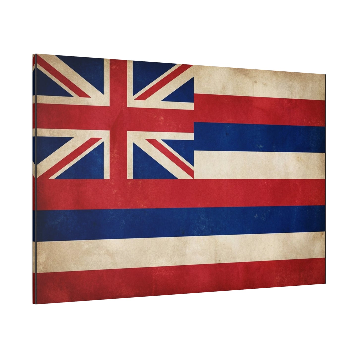 Hawaii State Flag Canvas Wall Art - Vintage Hawaiian Flag Print, Distressed Patriotic Wall Decor - Matte Cotton Canvas - Traditional Island Style - Living Room Bedroom Office Accent - Ready to Hang