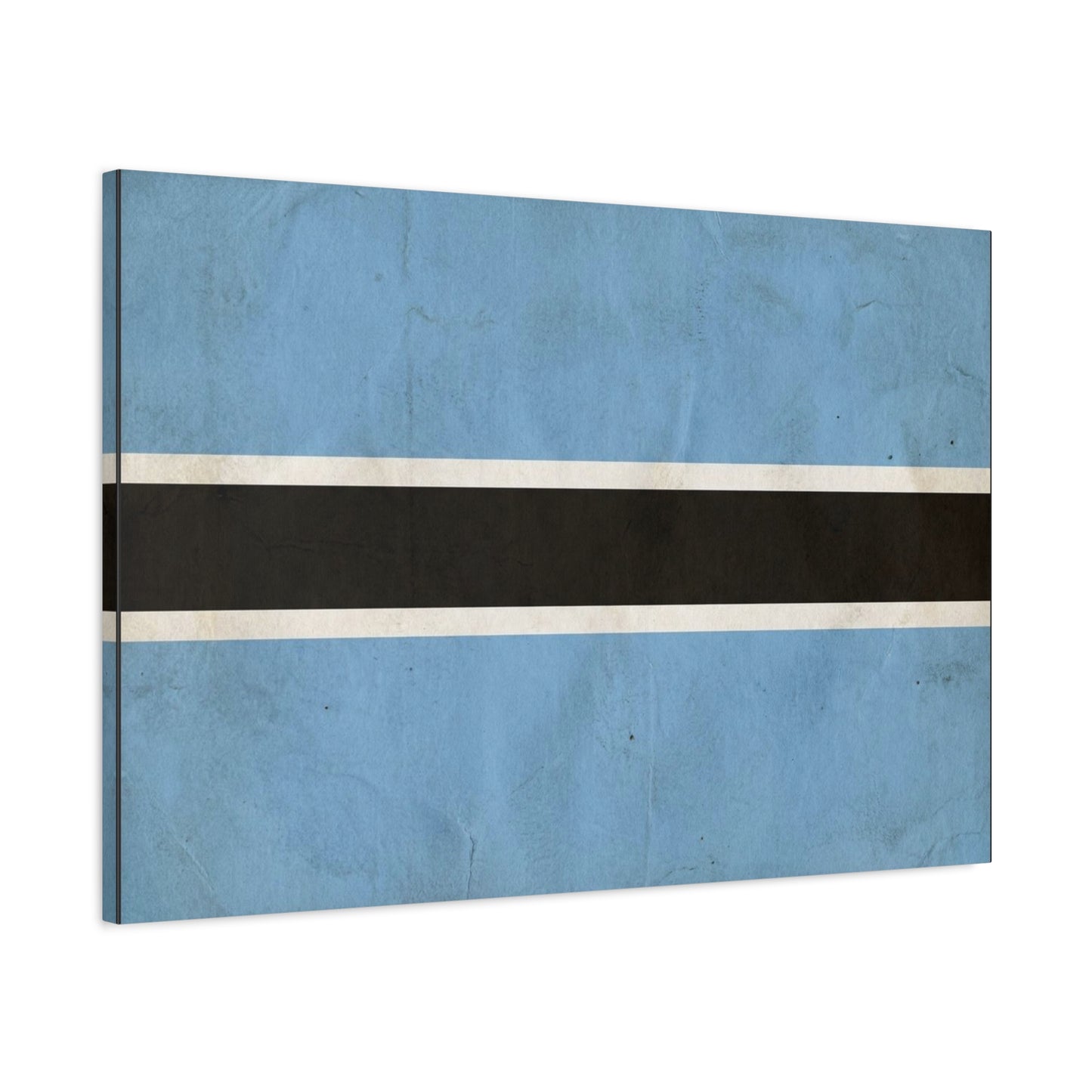 Botswana Flag Canvas Wall Art - Blue Black White Stripe National Print - Minimalist Patriotic Decor, Contemporary Wall Hanging, Living Room Home Decoration - Bedroom Home Decoration - Ready to Hang