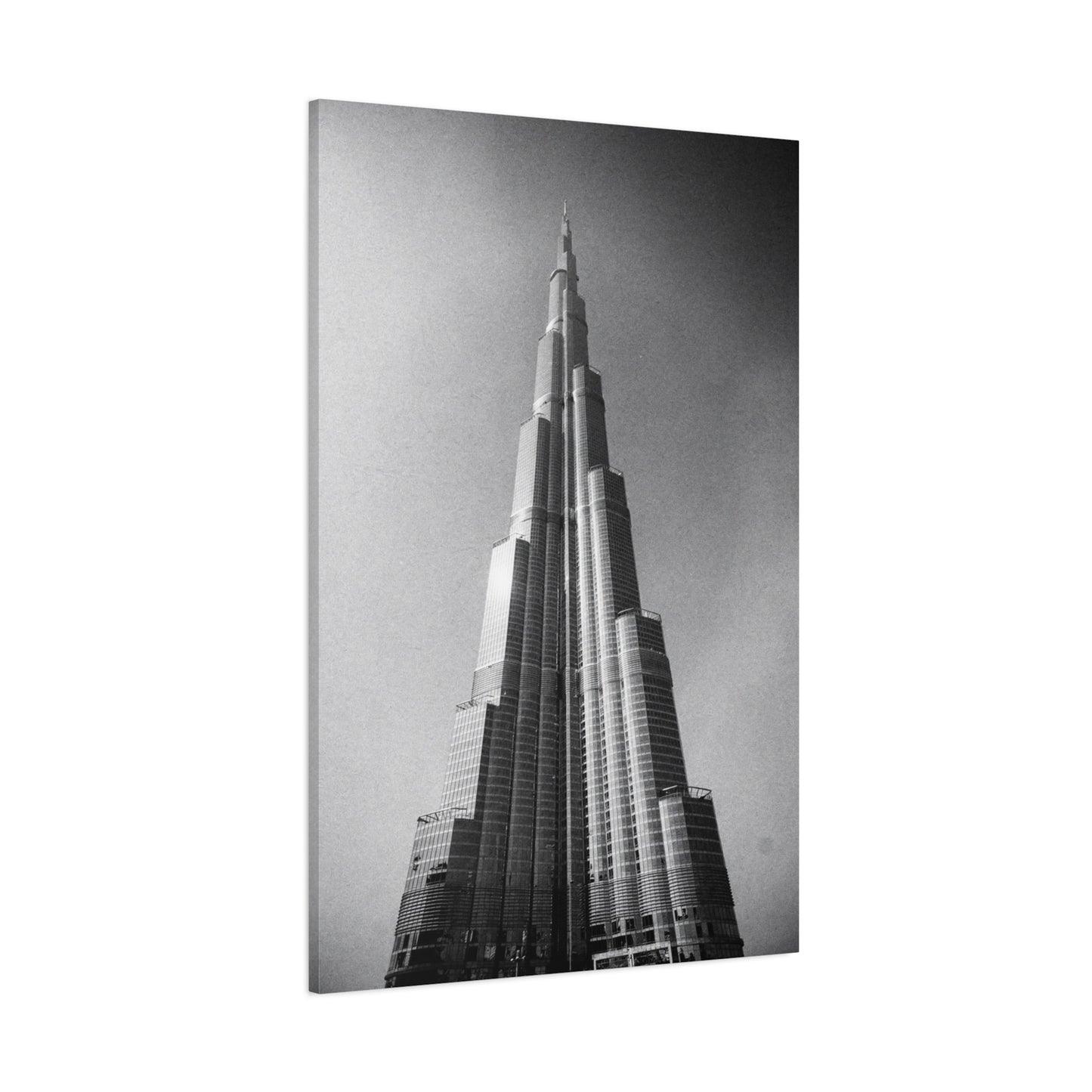 Burj Khalifa Canvas Wall Art - Black And White Dubai Skyscraper Art Print - Modern Cityscape Decor, Contemporary Office Wall Art, Living Room Home Decoration Accent - Bedroom Home Decoration