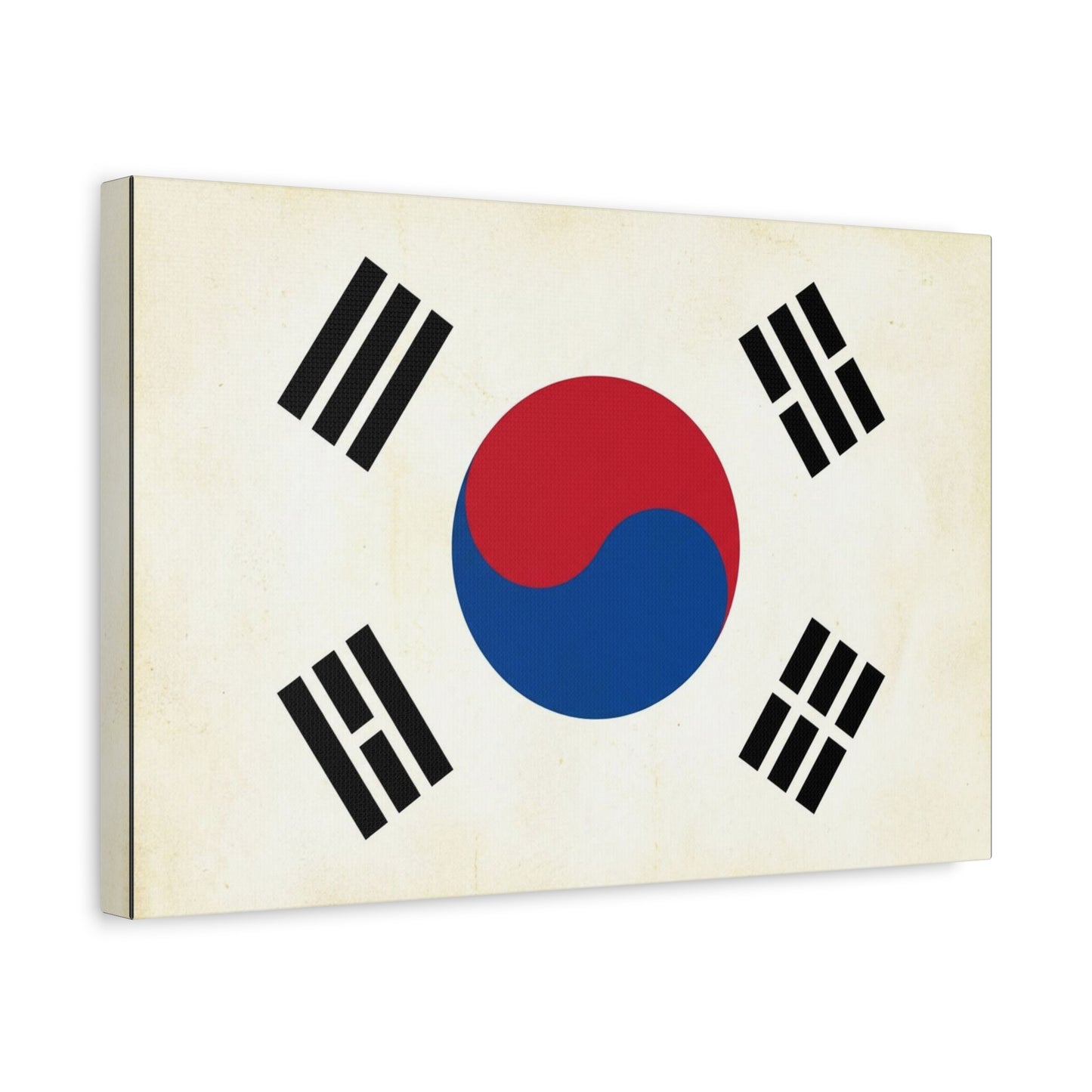 South Korea Flag Canvas Wall Art - Taegeukgi Korean Flag Print, Vintage Minimalist Neutral Decor - Living Room Wall Decor, Dorm Decoration - Bedroom Home Decoration - Modern Farmhouse Style