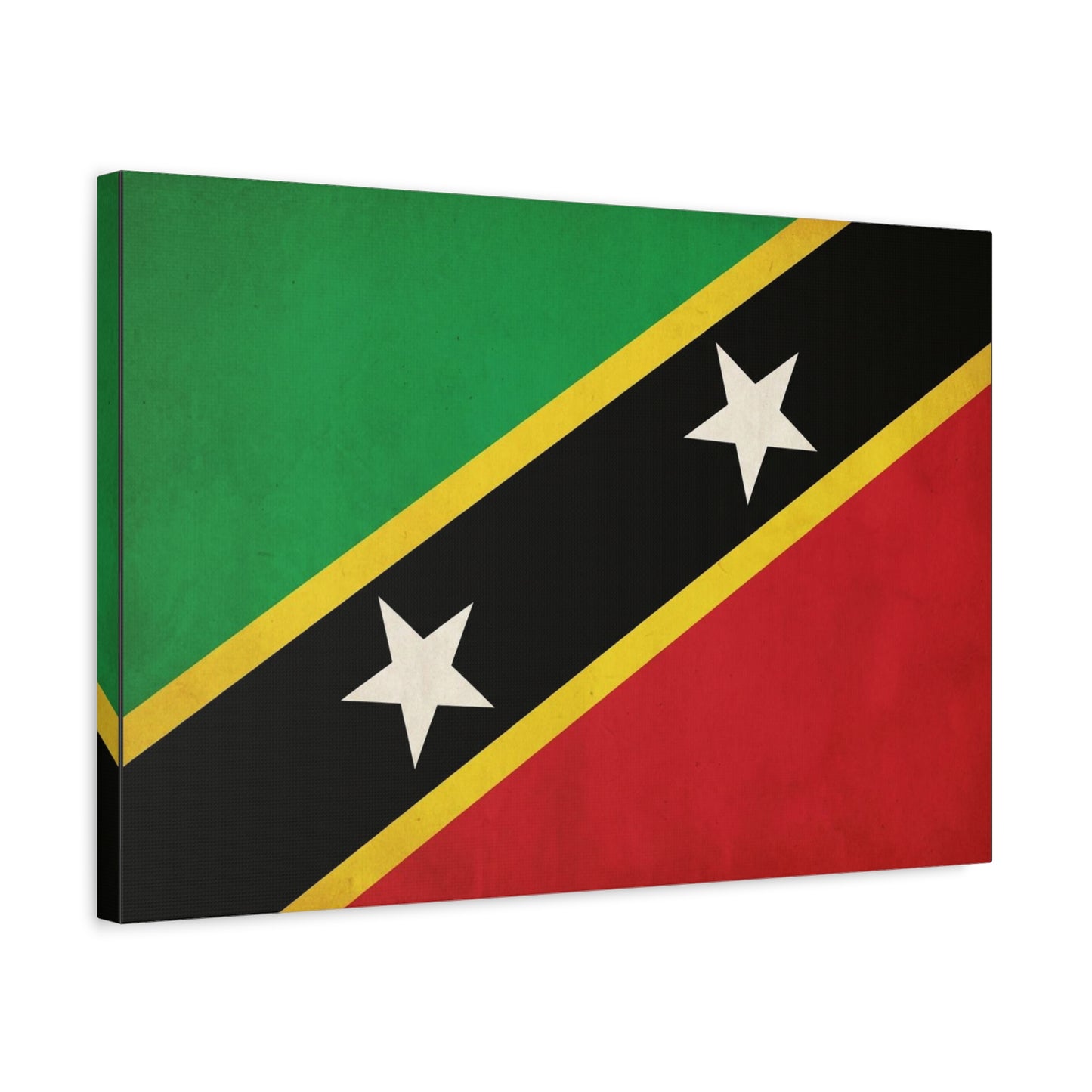Saint Kitts And Nevis Flag Canvas Wall Art - Caribbean Pride Decor, Vintage National Banner Print - Bold Graphic Style, Living Room Wall Decor, Bedroom Home Decoration - Bedroom Home Decoration