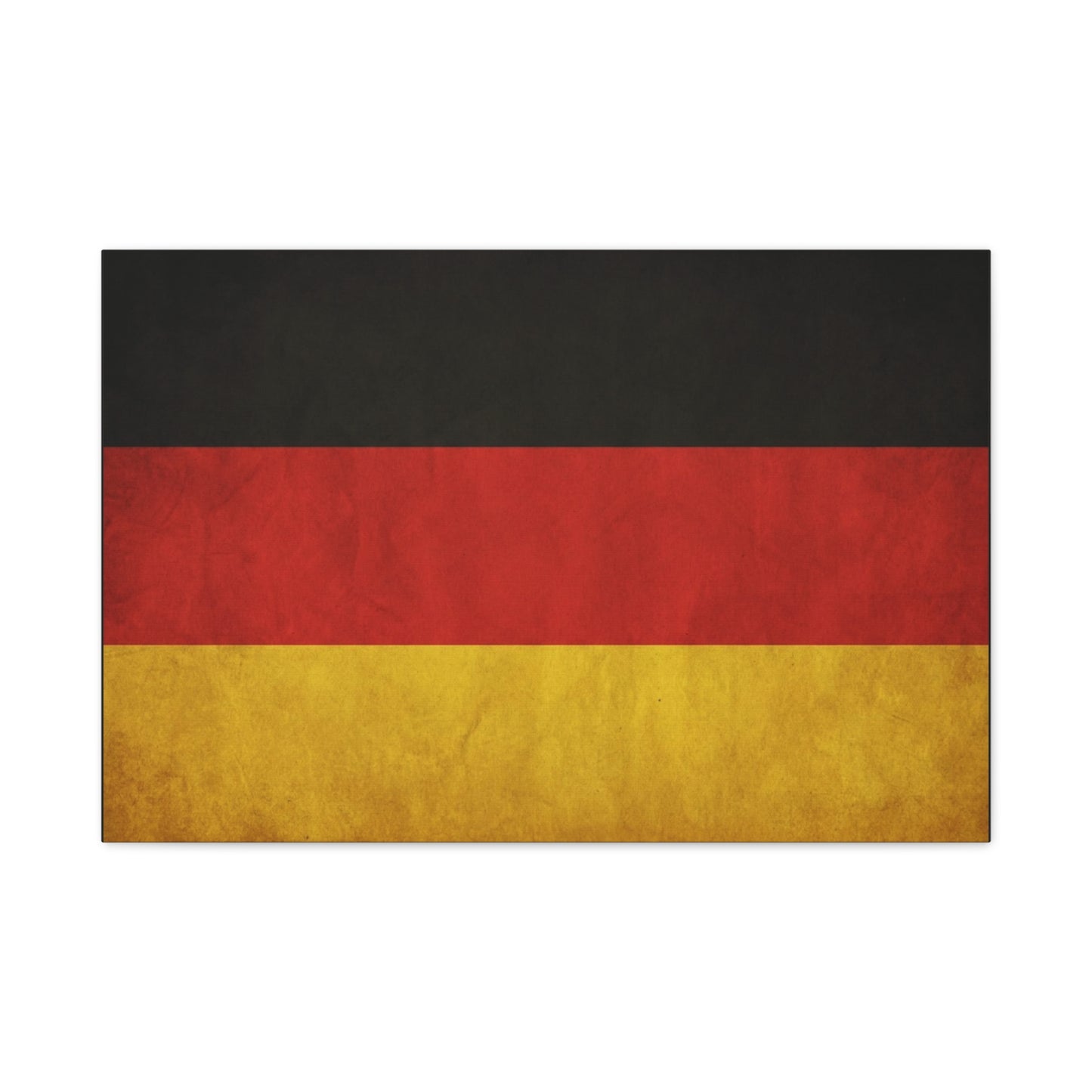 German Flag Canvas Wall Art - Vintage Germany Pride Decor, Black Red Gold Horizontal Banner Print - Rustic Textured Style, Living Room Wall Decor, Office Art - Bedroom Home Decoration - Ready to Hang
