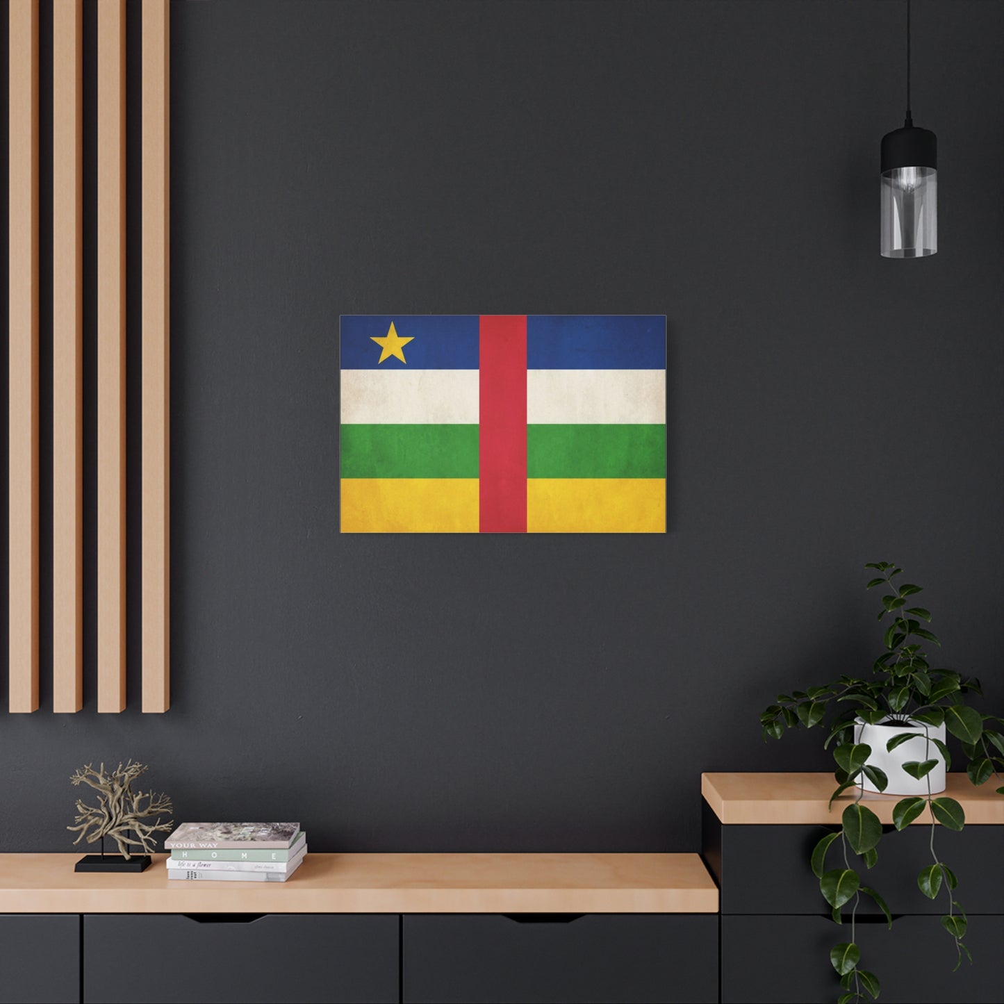 Central African Republic Flag Canvas Wall Art - Vintage National Pride Decor, Patriotic Color Block Print - Traditional Style - Living Room Wall Decor, Bedroom Home Decoration - Modern Farmhouse Style