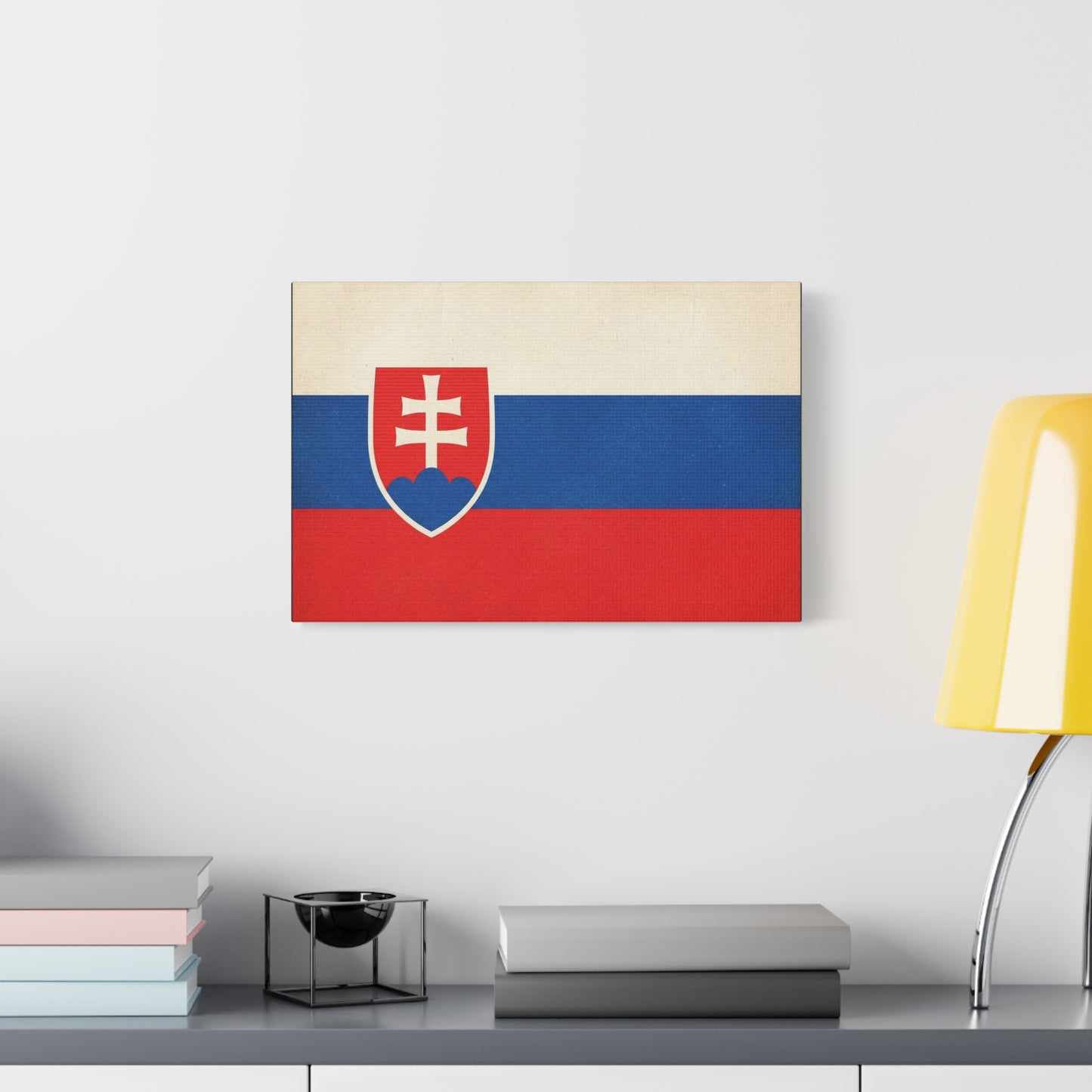 Slovakia Flag Canvas Wall Art - Vintage Slovak Republic Banner Print, Patriotic Heritage Decor - Minimalist National Color Design - Living Room Wall Decor - Bedroom Home Decoration - Ready to Hang