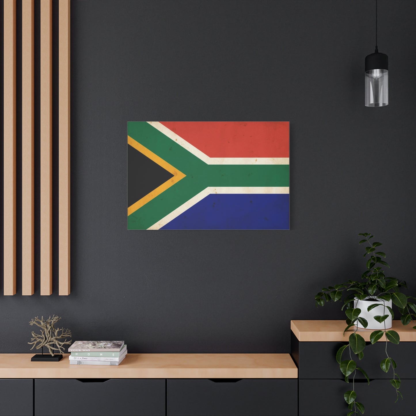 South Africa Flag Canvas Wall Art - Vintage National Pride Decor, Patriotic Country Print, Textured Cotton Artwork, Living Room Wall Decor, Office Display - Ready to Hang - Bedroom Home Decoration