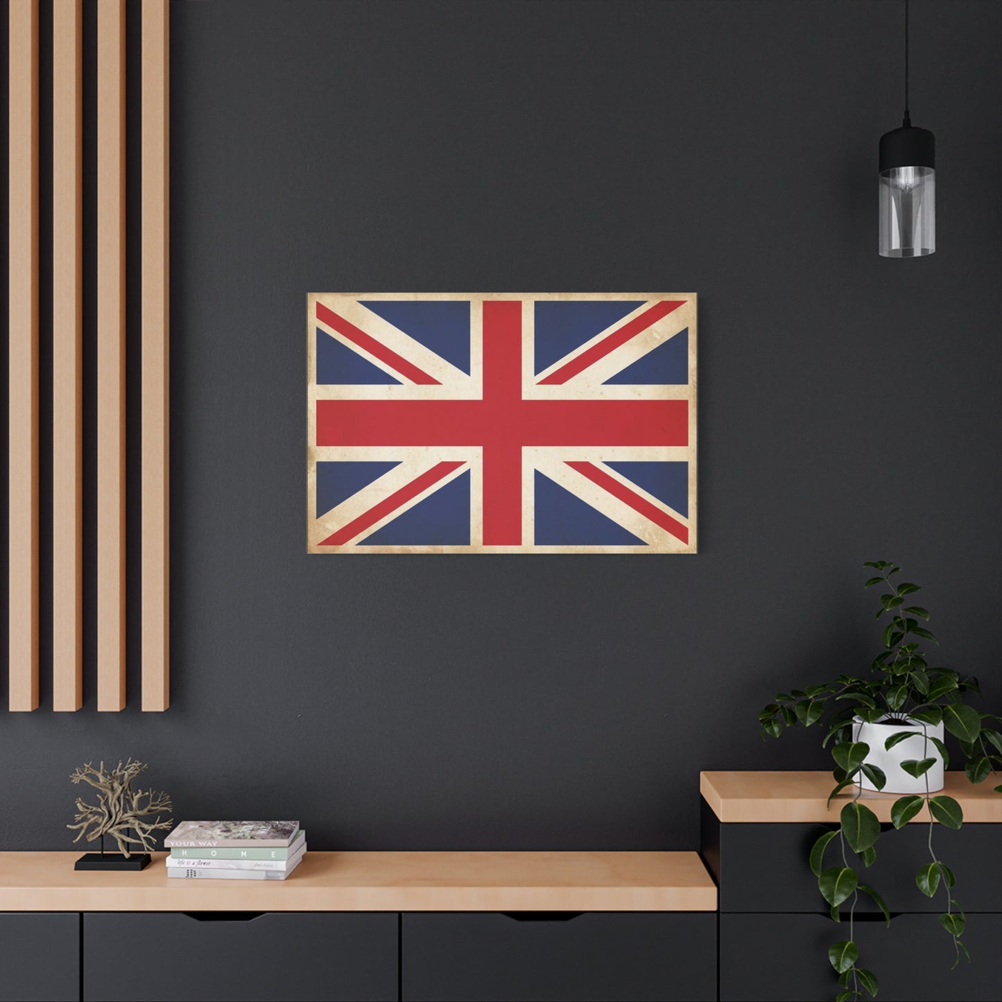 Vintage Union Jack Canvas Wall Art - Distressed British Flag Print, Retro Patriotic Decor - Matte Cotton Canvas - Traditional Style, Living Room Home Decoration, Office Accent - Living Room Wall Decor