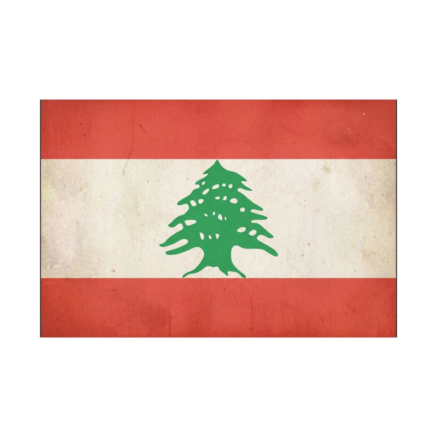 Lebanon Flag Canvas Wall Art - Vintage Cedar Tree Patriotic Print, Distressed Red White Green Artwork - Traditional Style, Living Room Wall Decor, Bedroom Home Decoration - Bedroom Home Decoration