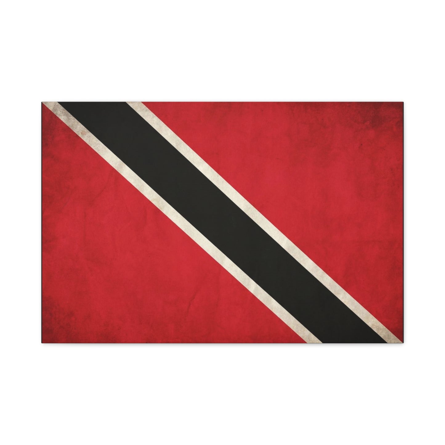 Trinidad And Tobago Flag Canvas Wall Art - Vintage National Pride Decor, Red Black White Graphic Print - Cultural Heritage Style - Living Room Wall Decor - Bedroom Home Decoration - Ready to Hang