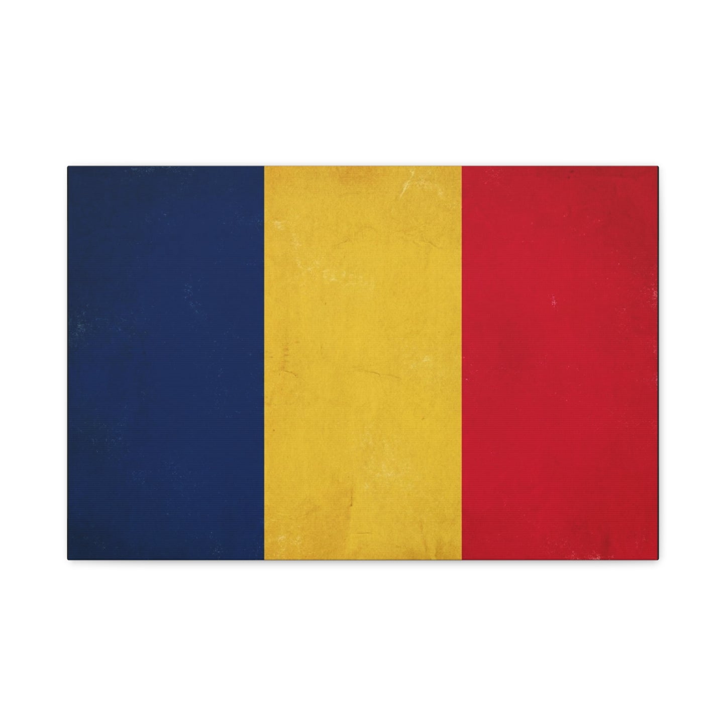 Romania Flag Canvas Wall Art - Vintage Tricolor Country Print, Blue Yellow Red Patriotic Decor - Minimalist Textured Artwork - Living Room Wall Decor - Bedroom Home Decoration - Modern Farmhouse Style