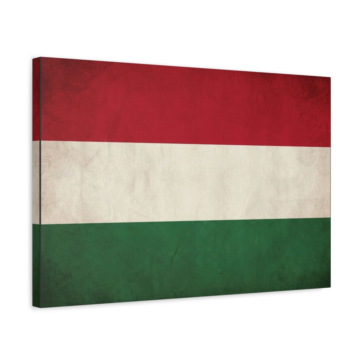 Hungary Flag Canvas Wall Art - Vintage Hungarian Tricolor Print, Distressed Red White Green Design - Patriotic Traditional Style - Living Room Wall Decor, Office Art Accent - Bedroom Home Decoration