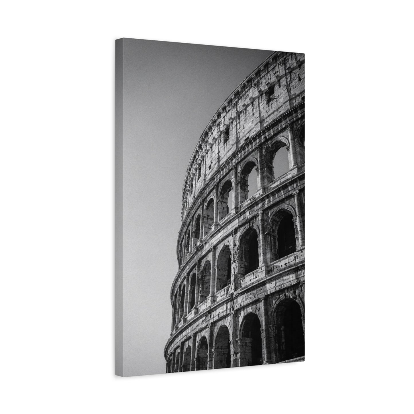 Rome Colosseum Canvas Wall Art - Black And White Architectural Art Print - Vintage Monochrome Cityscape Decor - Contemporary Living Room Wall Decor, Office Art Accent - Bedroom Home Decoration