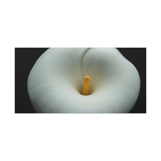 White Calla Lily Canvas Wall Art - Floral Macro Bloom, Minimalist Botanical Canvas Print - Soft Matte Cotton Decor, Contemporary Style - Bedroom Wall Decor, Spa Accent - Bedroom Home Decoration