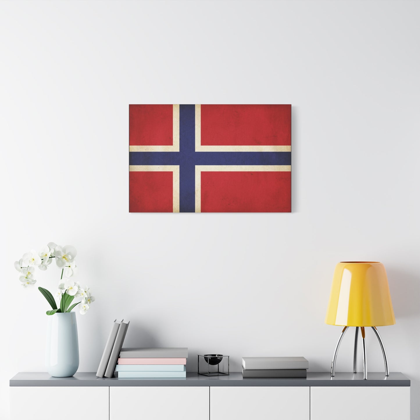 Iceland Flag Canvas Wall Art - Vintage Nordic Country Banner Print, Patriotic Red Blue White Design - Rustic Travel Style - Living Room Wall Decor, Bedroom Home Decoration - Bedroom Home Decoration