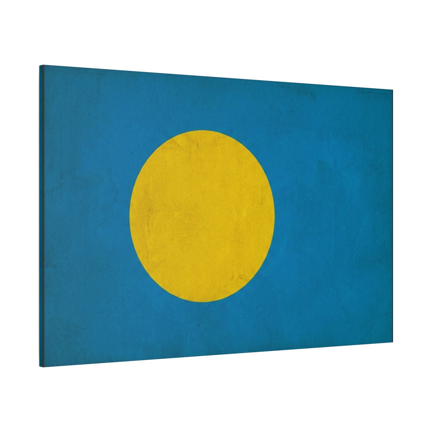 Palau Flag Canvas Wall Art - Blue Field With Golden Yellow Disc - Minimalist Tropical Island Print - Modern Living Room Wall Decor, Bedroom Home Decoration, Office Accent - Bedroom Home Decoration