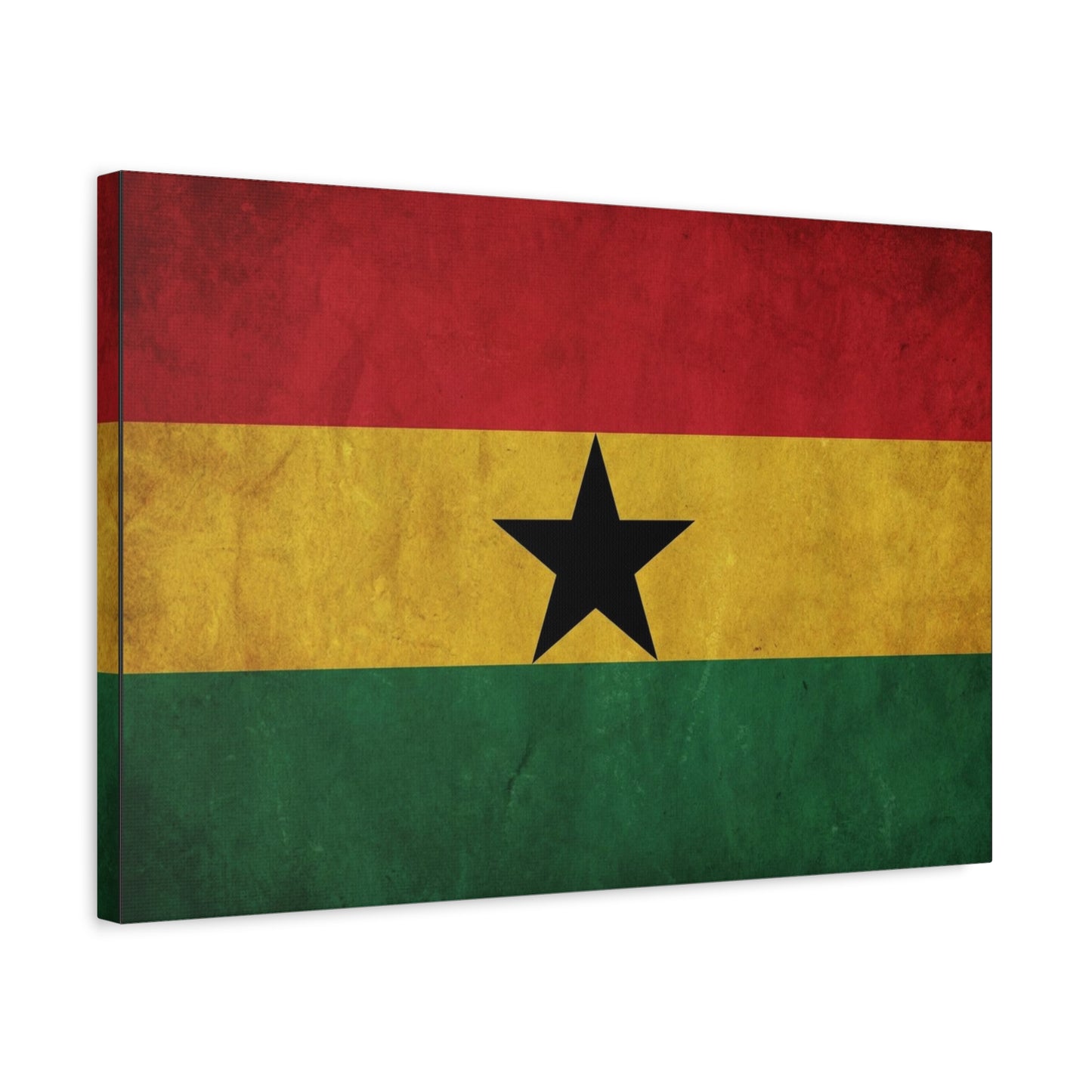Ghana Flag Canvas Wall Art - Vintage Black Star Republic Print, Pan African Home Decor, Cultural Heritage Artwork, Bold Patriotic Style, Living Room Decoration - Office Wall Art - Ready to Hang