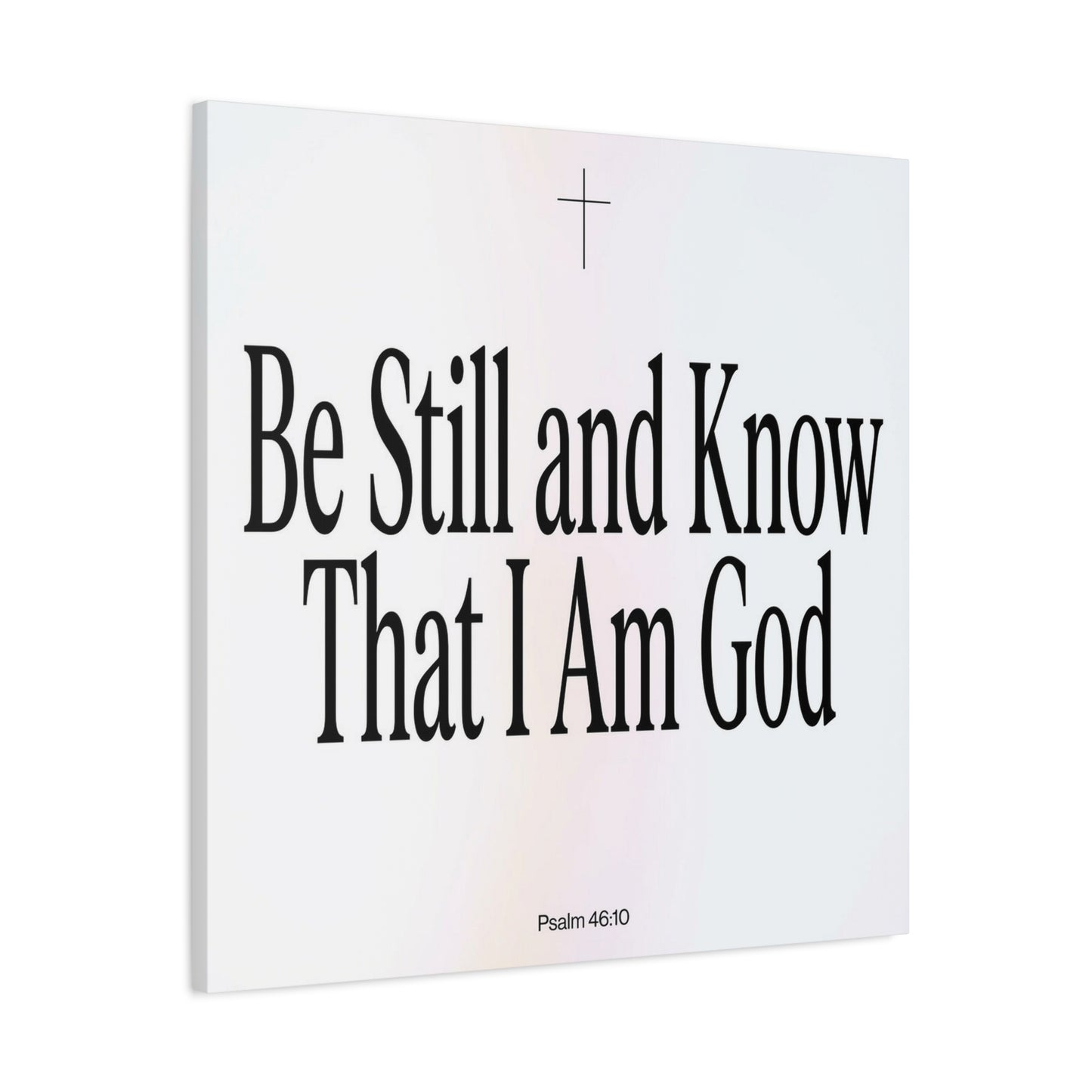 "Be Still And Know That I Am God" Canvas Wall Art - Psalm 46:10 Christian Bible Verse Scripture Print - Minimalist Black White Cross Decor - Bedroom Living Room Home Office Wall Hanging