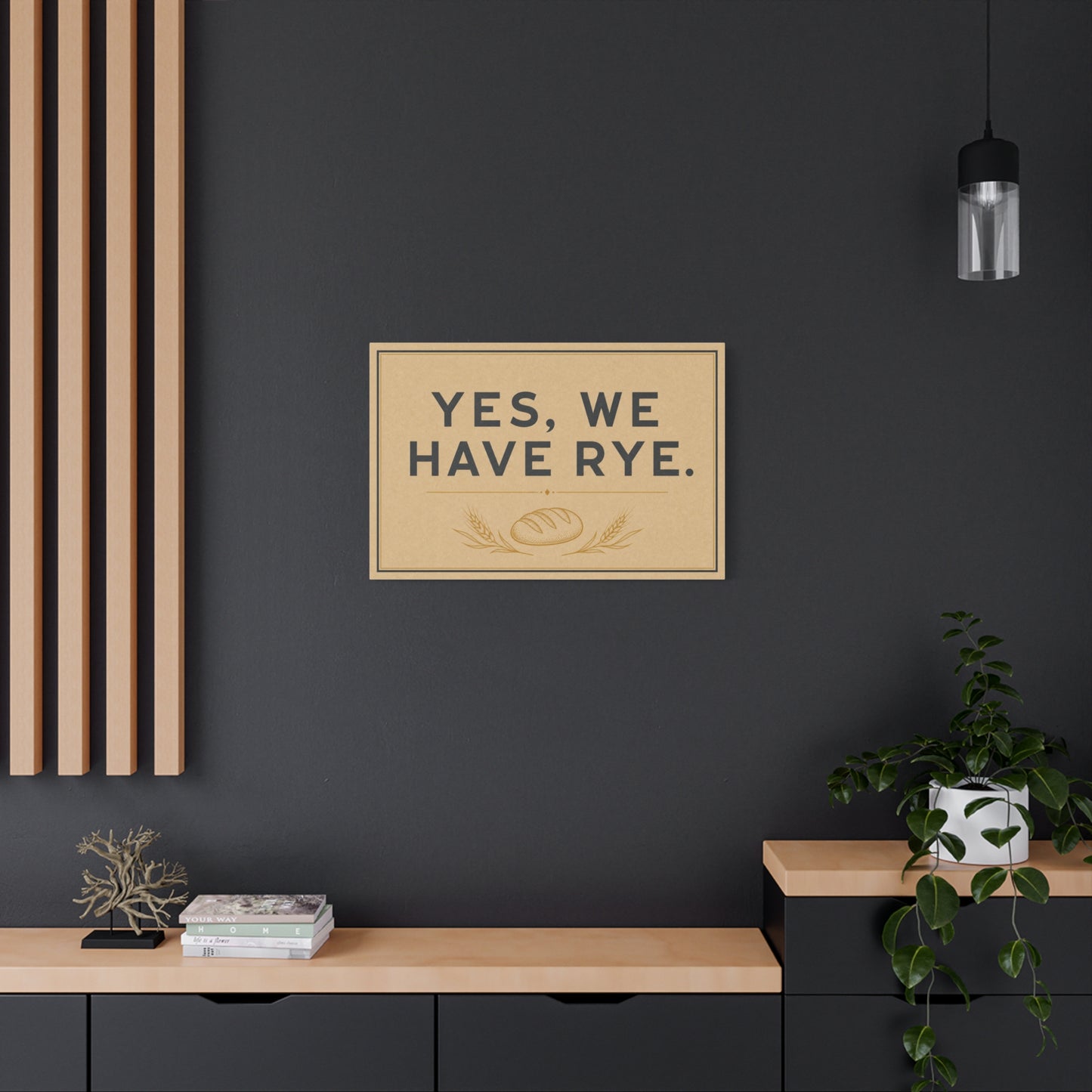 "Yes, We Have Rye." Typography Canvas Wall Art - Vintage Bread Bakery Sign Decor - Rustic Farmhouse Style - Ready to Hang - Deli Wall Decor - Sandwich Shop Sign - Statement Piece for Art Lovers