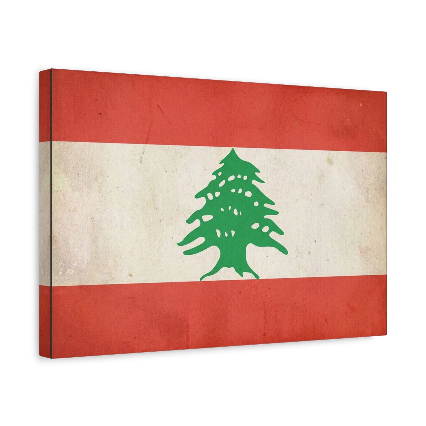 Lebanon Flag Canvas Wall Art - Vintage Cedar Tree Patriotic Print, Distressed Red White Green Artwork - Traditional Style, Living Room Wall Decor, Bedroom Home Decoration - Bedroom Home Decoration