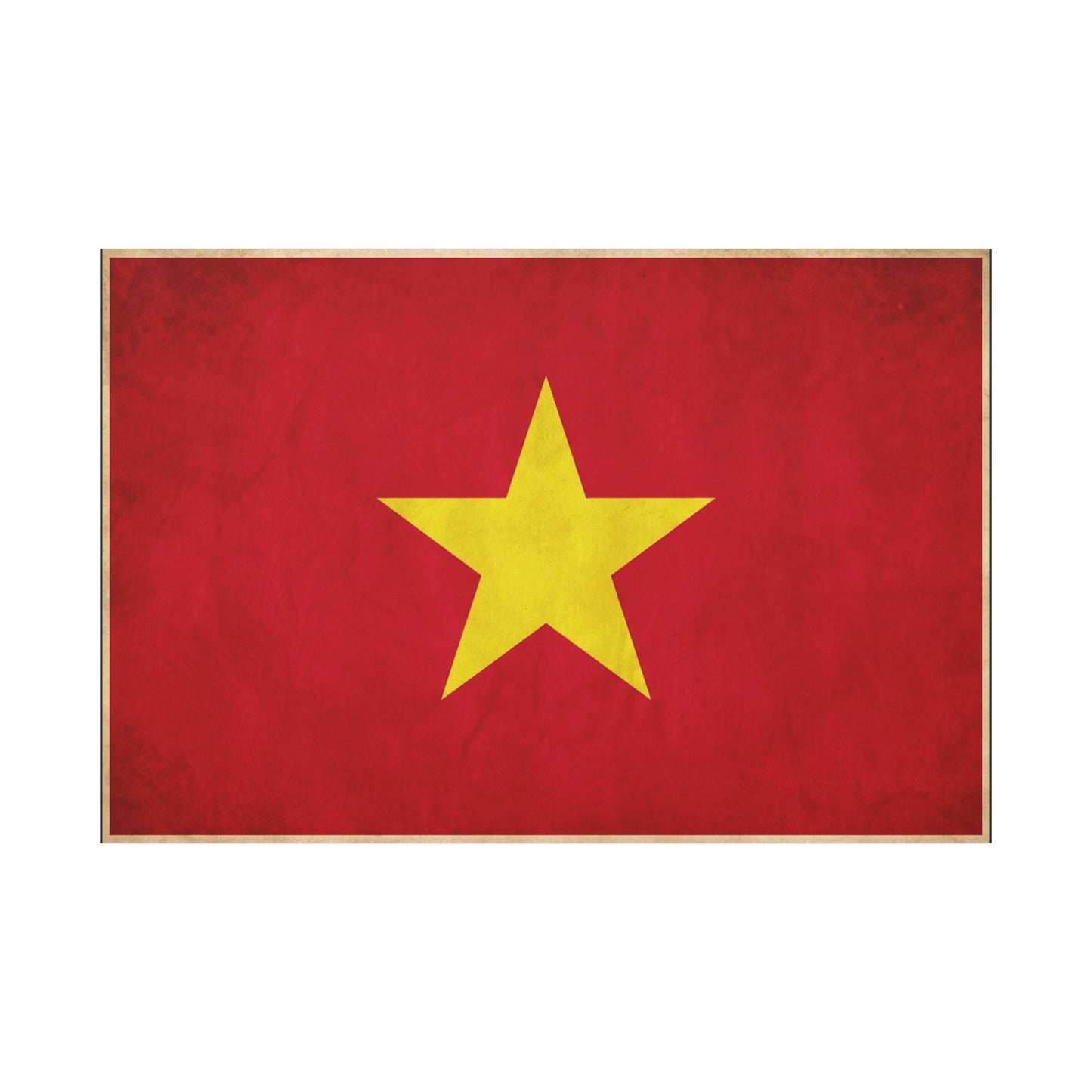 Vietnam Flag Canvas Wall Art - Red Field With Yellow Star Country Pride Decor - Vintage Style Cotton Print - Living Room Wall Decor, Bedroom Home Decoration, Office Art - Bedroom Home Decoration