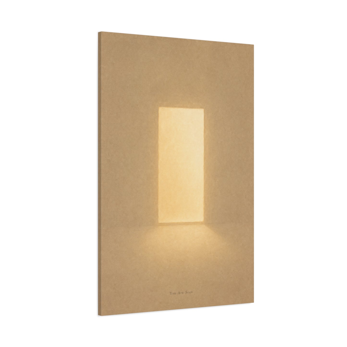"You Are Seen" Minimalist Canvas Wall Art - Abstract Light Doorway Print, Neutral Beige Modern Home Decor - Contemporary Bedroom Wall Decor, Meditation Space Accent - Ready to Hang - Ready to Hang