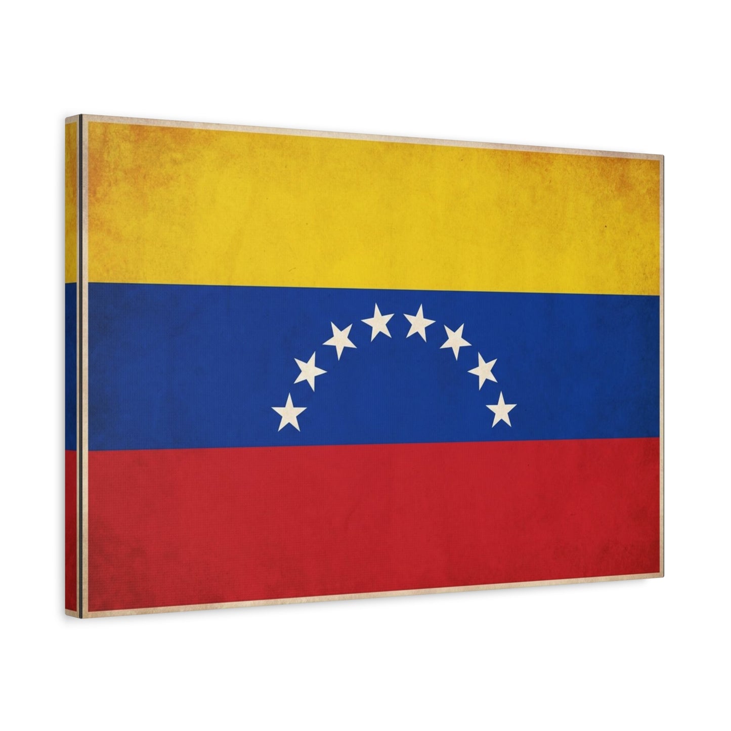 Venezuela Flag Canvas Wall Art - Vintage Venezuelan Pride Decor, Patriotic Country Banner Print - Textured Tricolor Design - Living Room Wall Decor, Office Art - Bedroom Home Decoration