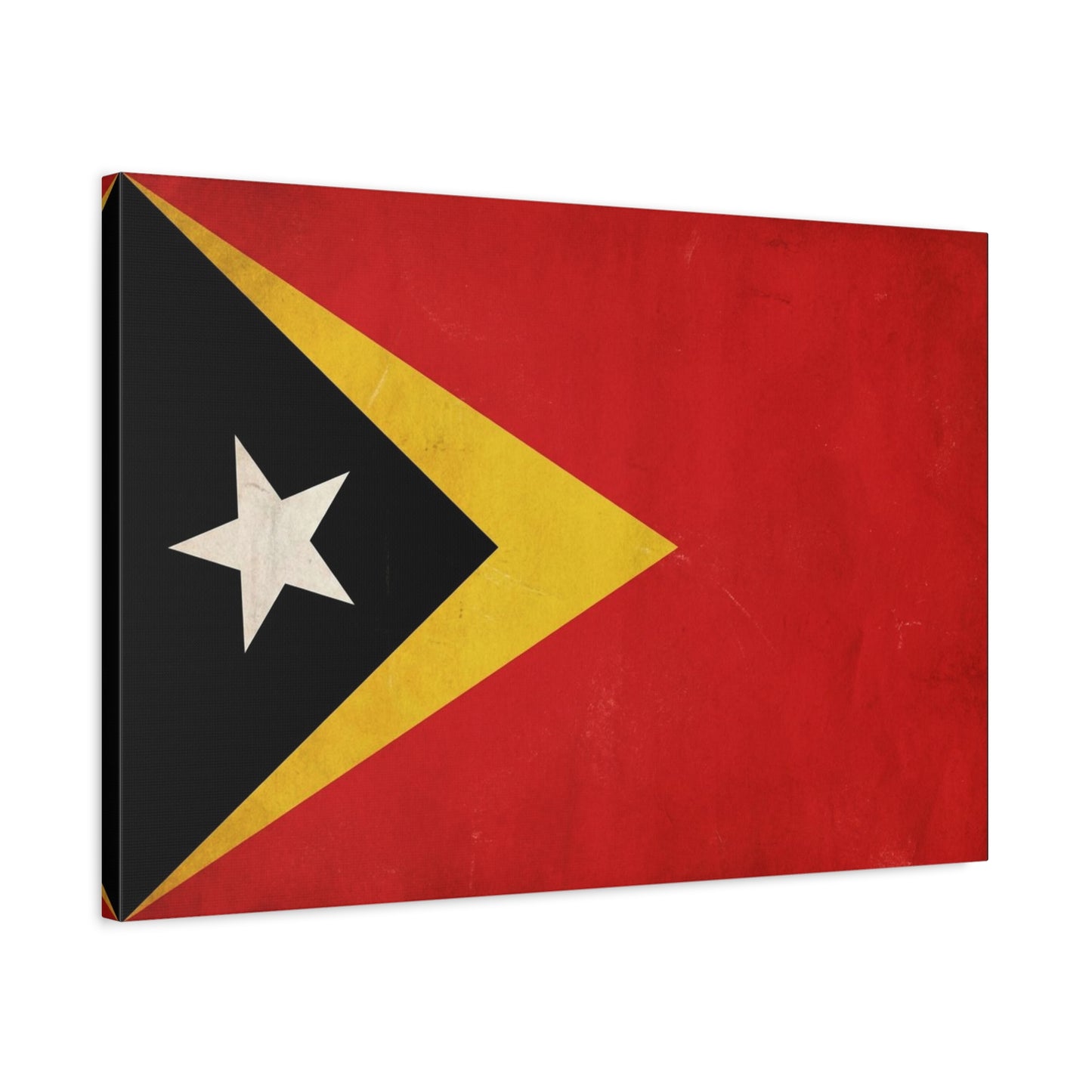 Timor-Leste Flag Canvas Wall Art - East Timor National Pride Decor, Vintage Red Black Yellow Banner Print - Patriotic Traditional Style - Living Room Wall Decor - Bedroom Home Decoration