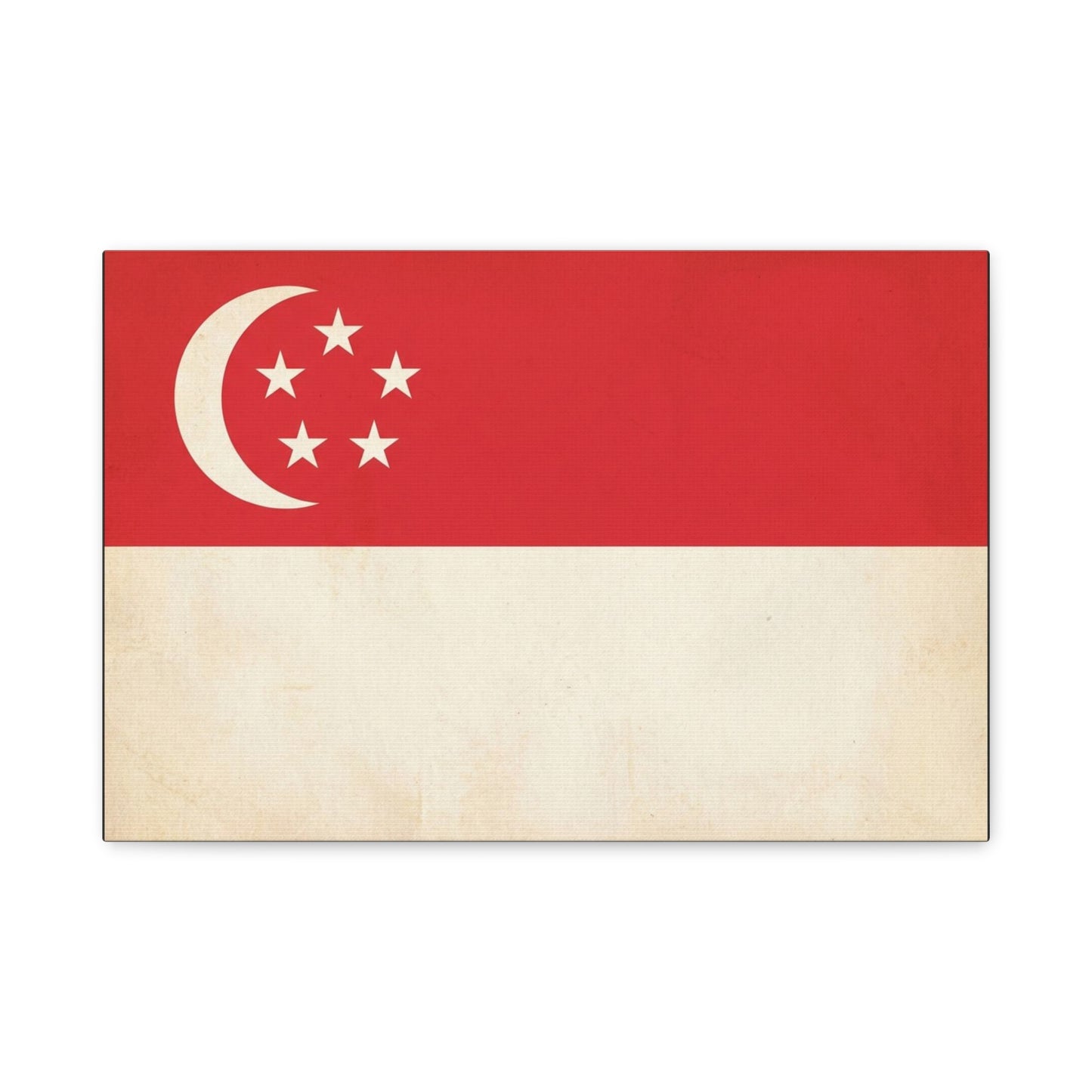 Singapore Flag Canvas Wall Art - Vintage Crescent And Five Stars National Print - Red And White Heritage Decor - Living Room Wall Decor, Office Art - Bedroom Home Decoration - Bedroom Home Decoration