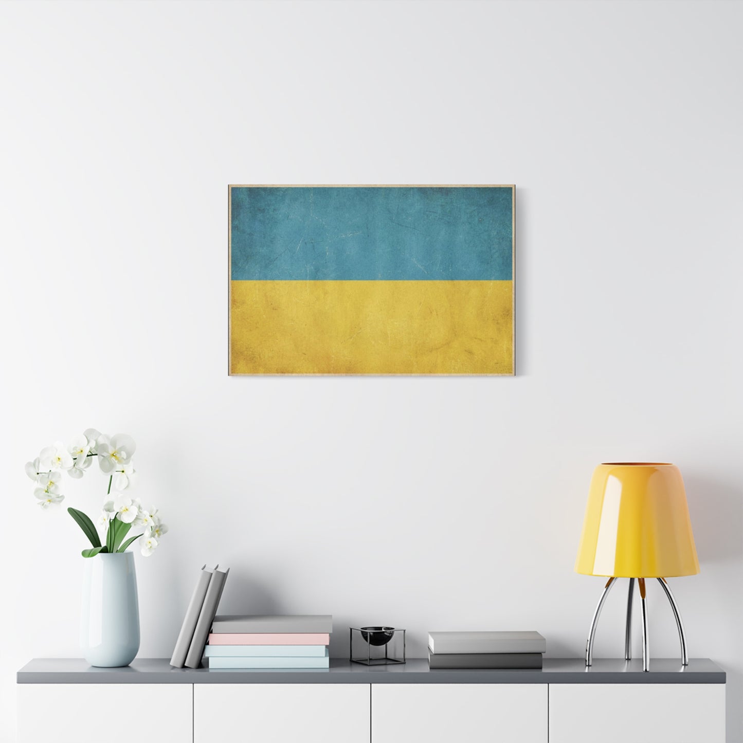 Ukraine Flag Canvas Wall Art - Blue And Yellow Distressed Country Print - Vintage Patriotic Decor, Matte Canvas Print - Living Room Wall Decor, Office Art - Bedroom Home Decoration - Ready to Hang