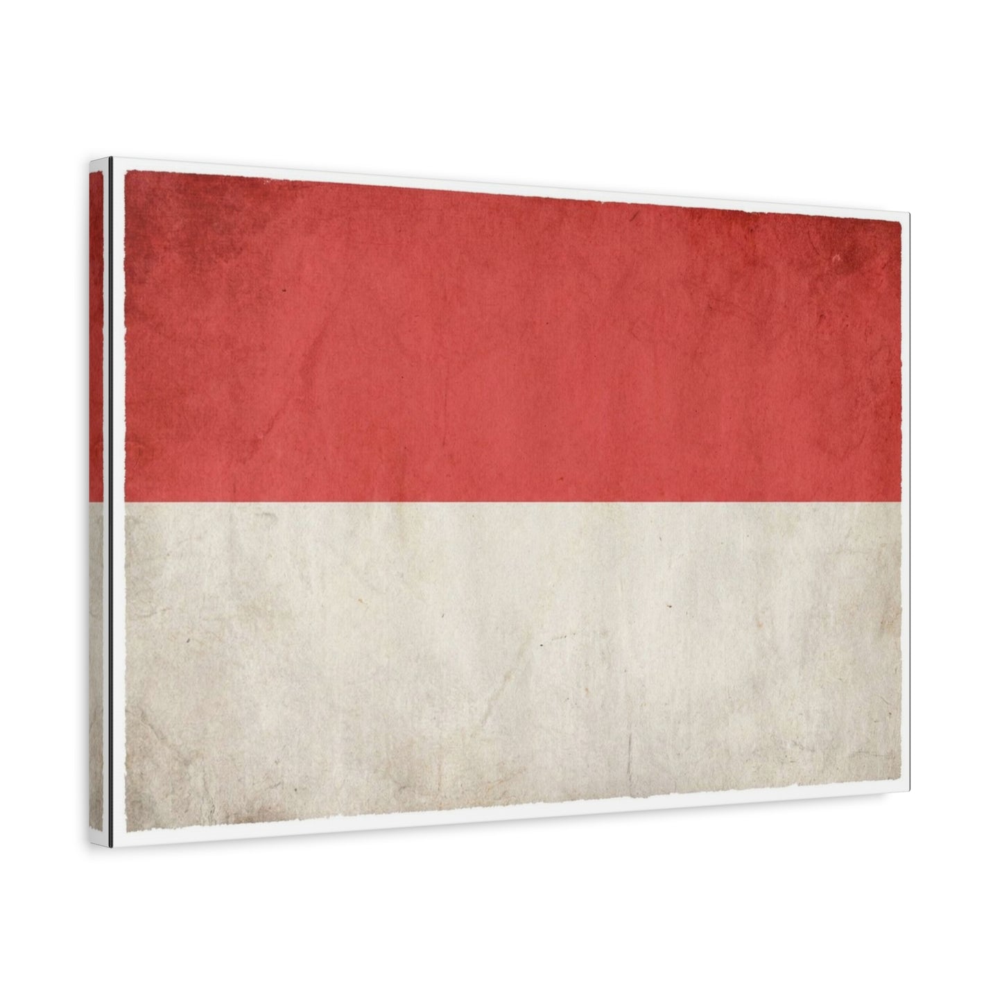 Indonesia Flag Canvas Wall Art - Vintage Red And White Banner Print, Minimalist Patriotic Decor - Matte Cotton Artwork - Living Room Wall Decor, Office Art, Dorm Accent - Bedroom Home Decoration