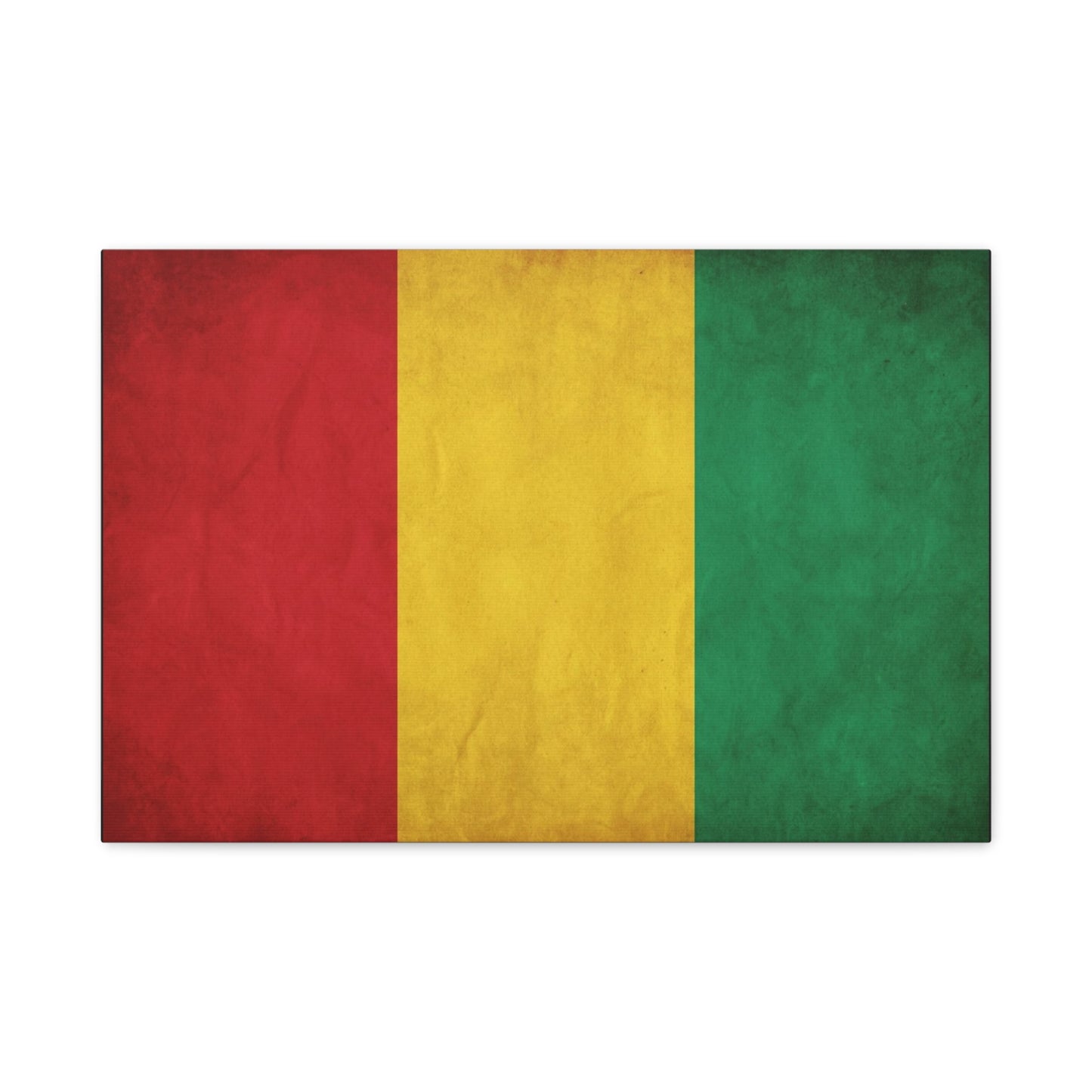 Guinea Flag Canvas Wall Art - Red Yellow Green Tricolor National Print - Vintage Textured Cotton Look - Pan African Style - Living Room Wall Decor - Bedroom Home Decoration - Bedroom Home Decoration
