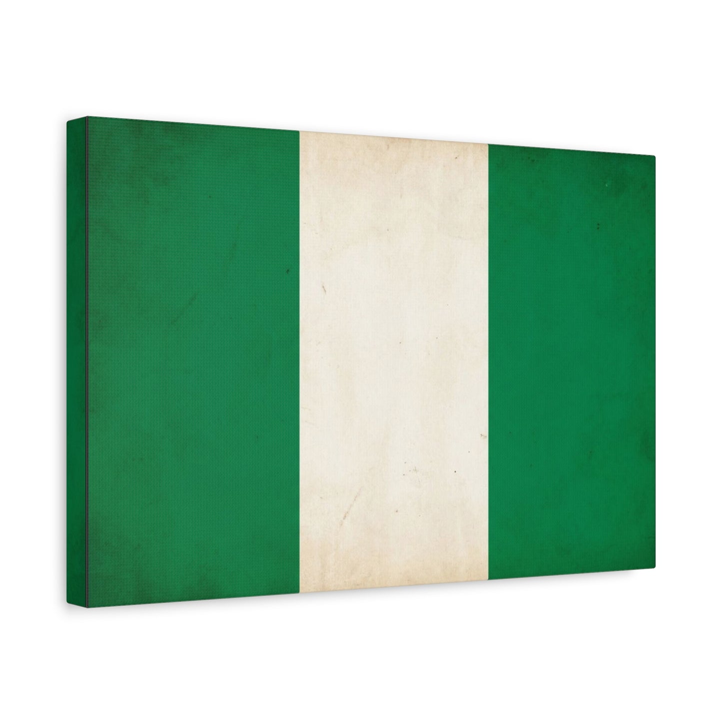 Nigeria Flag Canvas Wall Art - Vintage Green White Stripe National Print - Minimalist Patriotic Decor, Cotton Canvas Artwork, Living Room Wall Decor, Office Home Decoration - Bedroom Home Decoration