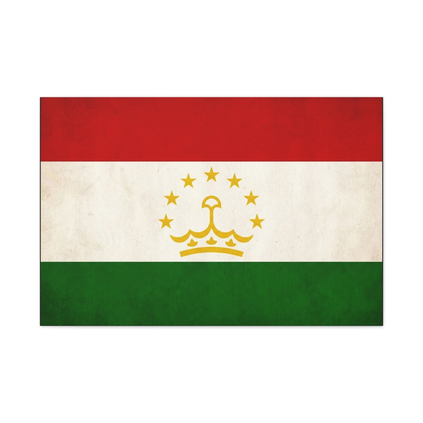 Tajikistan Flag Canvas Wall Art - Vintage Country Flag Print, Red White Green Banner With Crown And Stars - Patriotic Decor - Living Room Wall Decor, Bedroom Home Decoration - Bedroom Home Decoration