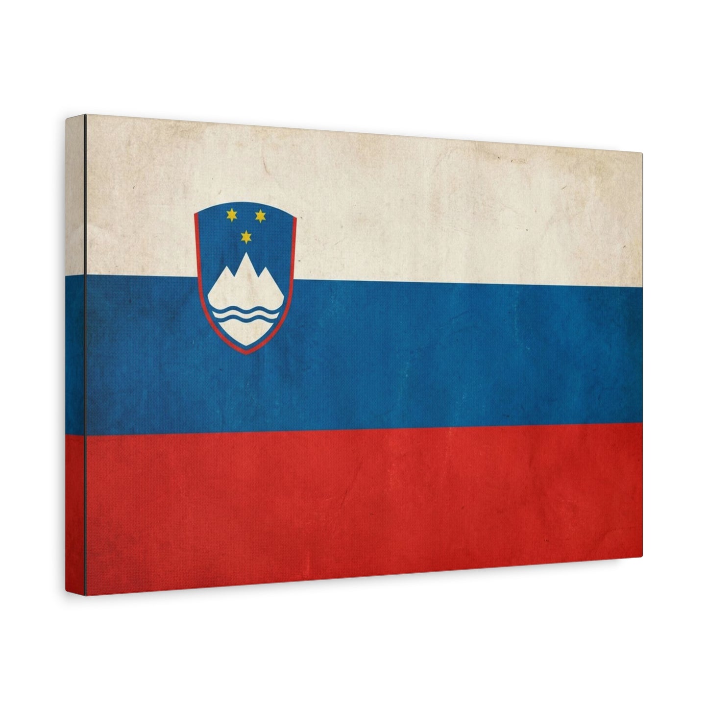 Slovenia Flag Canvas Wall Art - Vintage National Banner Print, Rustic Patriotic Decor - Textured Tricolor Design, Living Room Home Decoration - Living Room Wall Decor - Bedroom Home Decoration