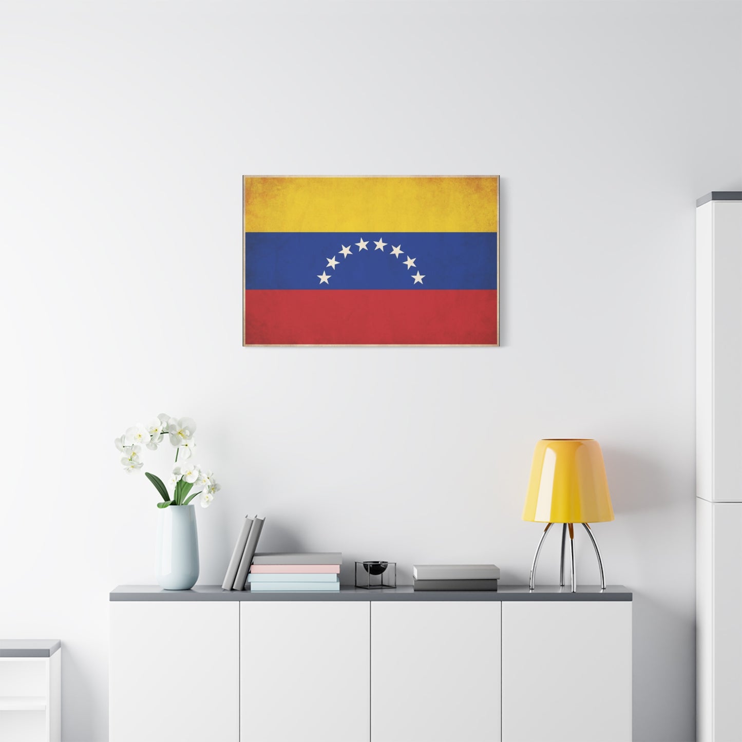 Venezuela Flag Canvas Wall Art - Vintage Venezuelan Pride Decor, Patriotic Country Banner Print - Textured Tricolor Design - Living Room Wall Decor, Office Art - Bedroom Home Decoration
