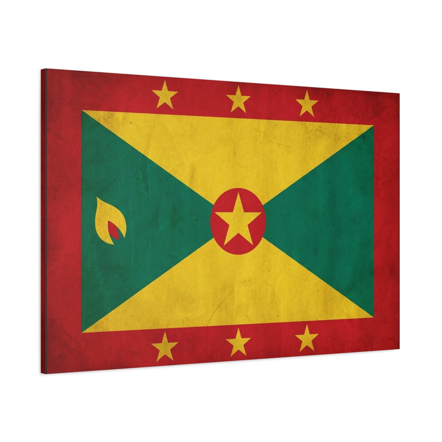 Grenada Flag Canvas Wall Art - Vintage Caribbean Nation Print, Rustic Patriotic Home Accent, Cultural Heritage Artwork, Living Room Decoration, Office Display - Office Wall Art - Ready to Hang