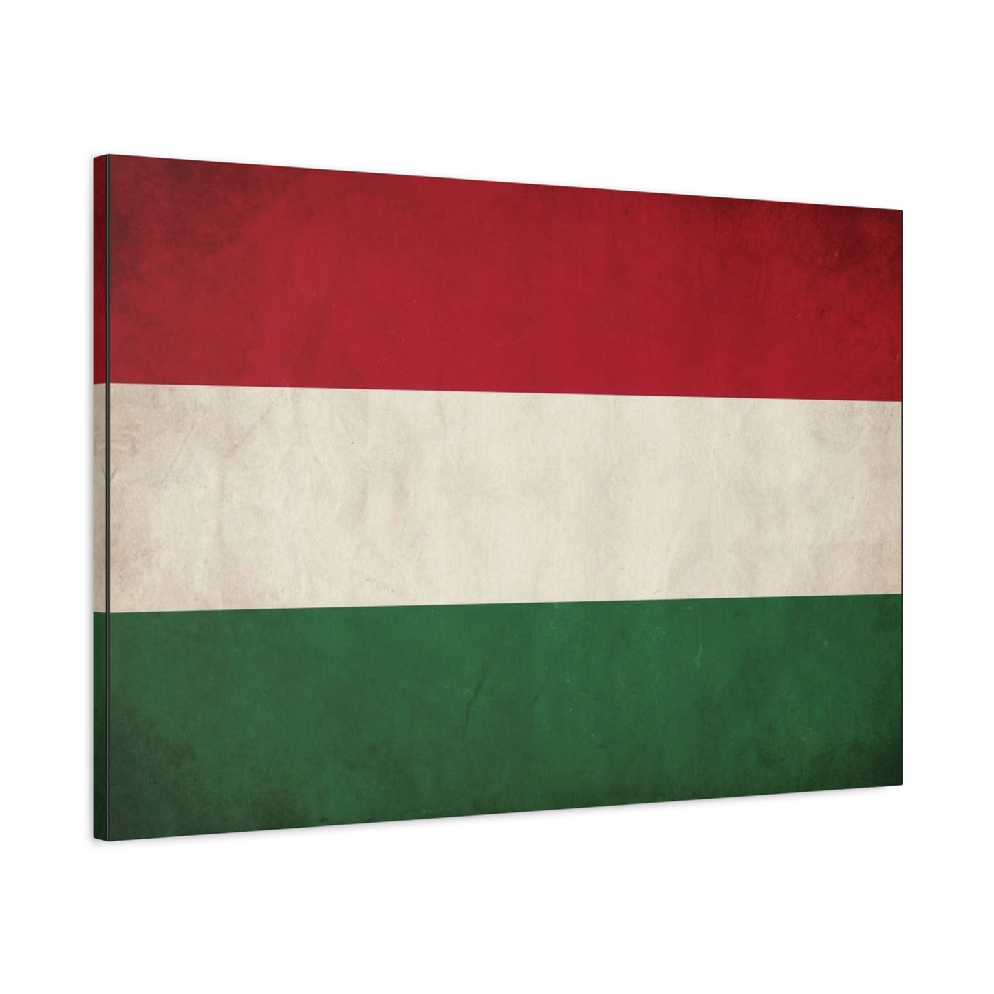 Hungary Flag Canvas Wall Art - Vintage Hungarian Tricolor Print, Distressed Red White Green Design - Patriotic Traditional Style - Living Room Wall Decor, Office Art Accent - Bedroom Home Decoration