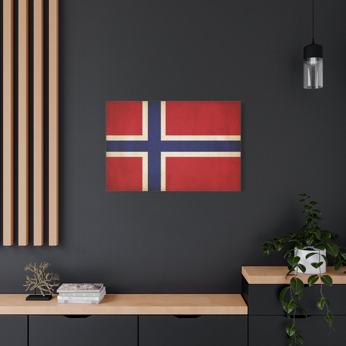 Iceland Flag Canvas Wall Art - Vintage Nordic Country Banner Print, Patriotic Red Blue White Design - Rustic Travel Style - Living Room Wall Decor, Bedroom Home Decoration - Bedroom Home Decoration
