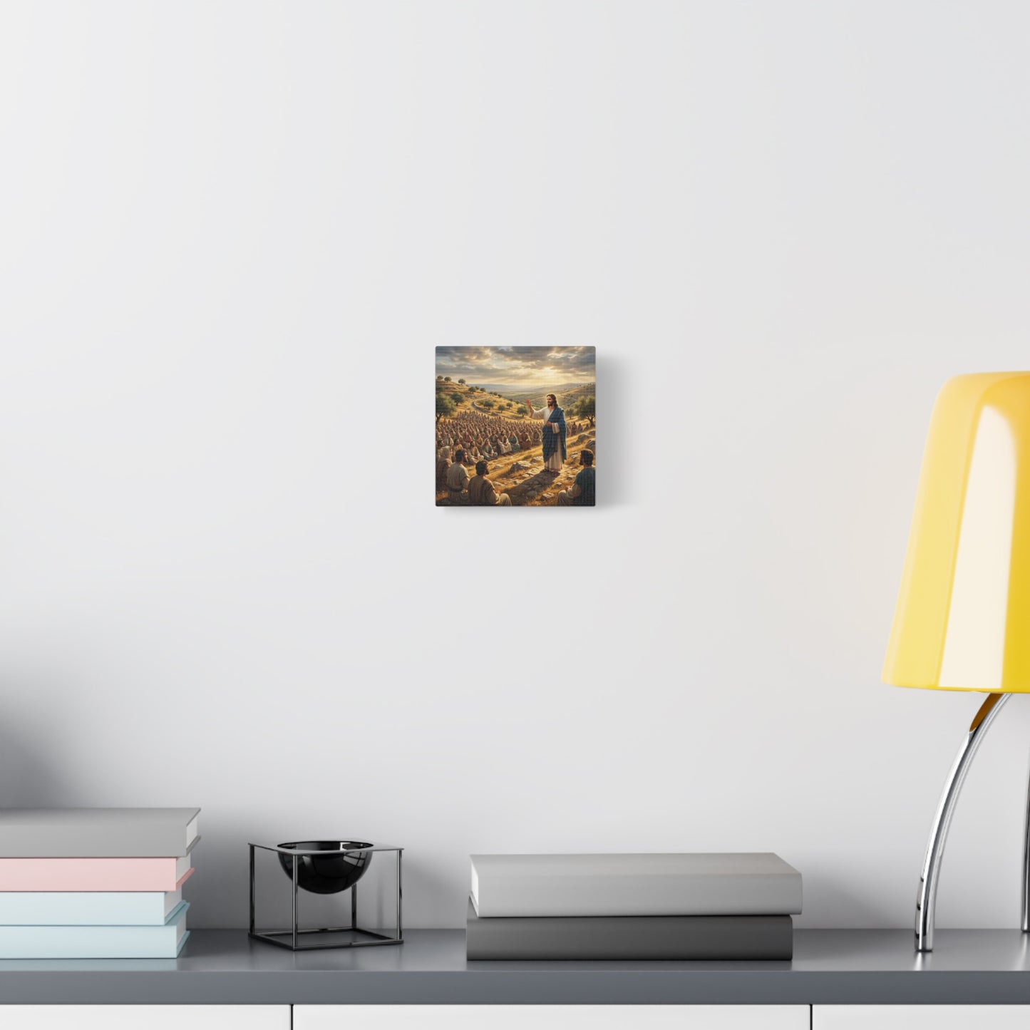 Jesus Teaching Multitude Canvas Wall Art - Biblical Hillside Sermon Scene, Matte Cotton Print - Traditional Christian Decor - Living Room Wall Decor, Bedroom Home Decoration, Office Art