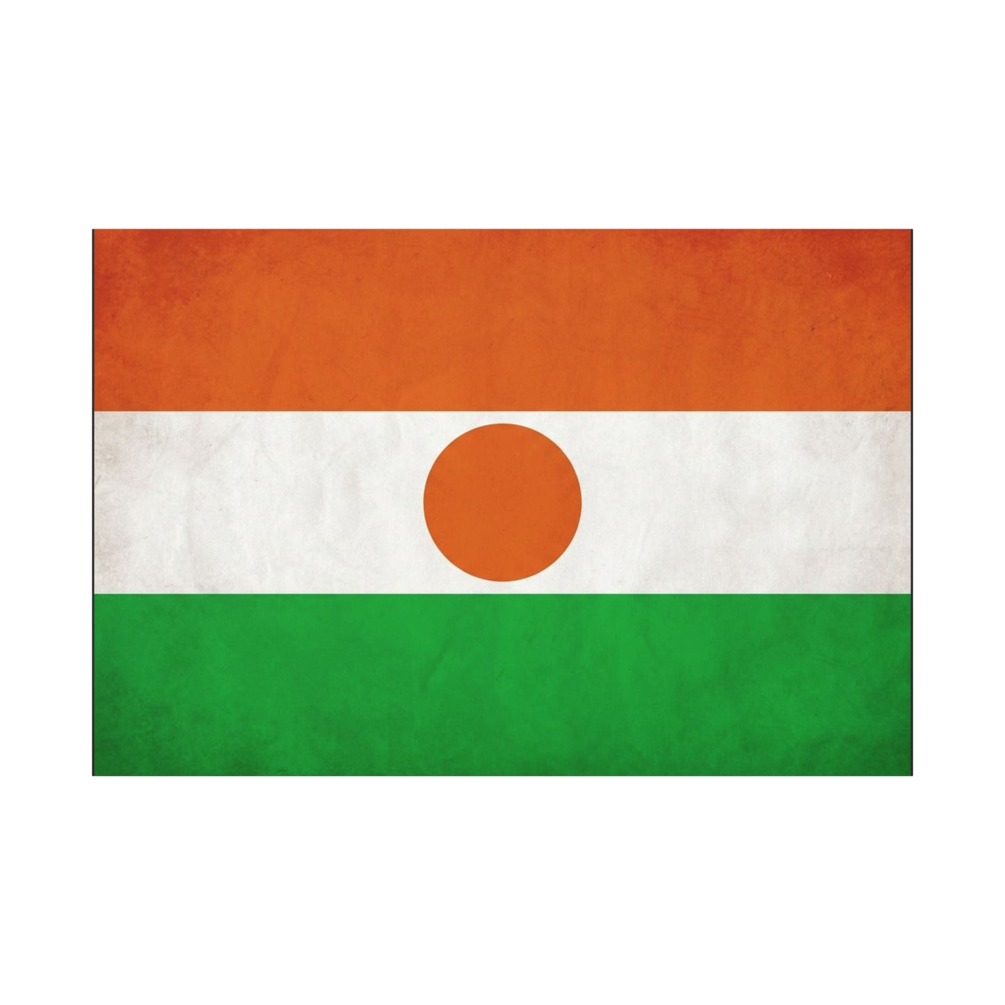 Niger Flag Canvas Wall Art - Orange White Green Tricolor With Central Sun Disc - Minimalist Patriotic Print - Living Room Wall Decor