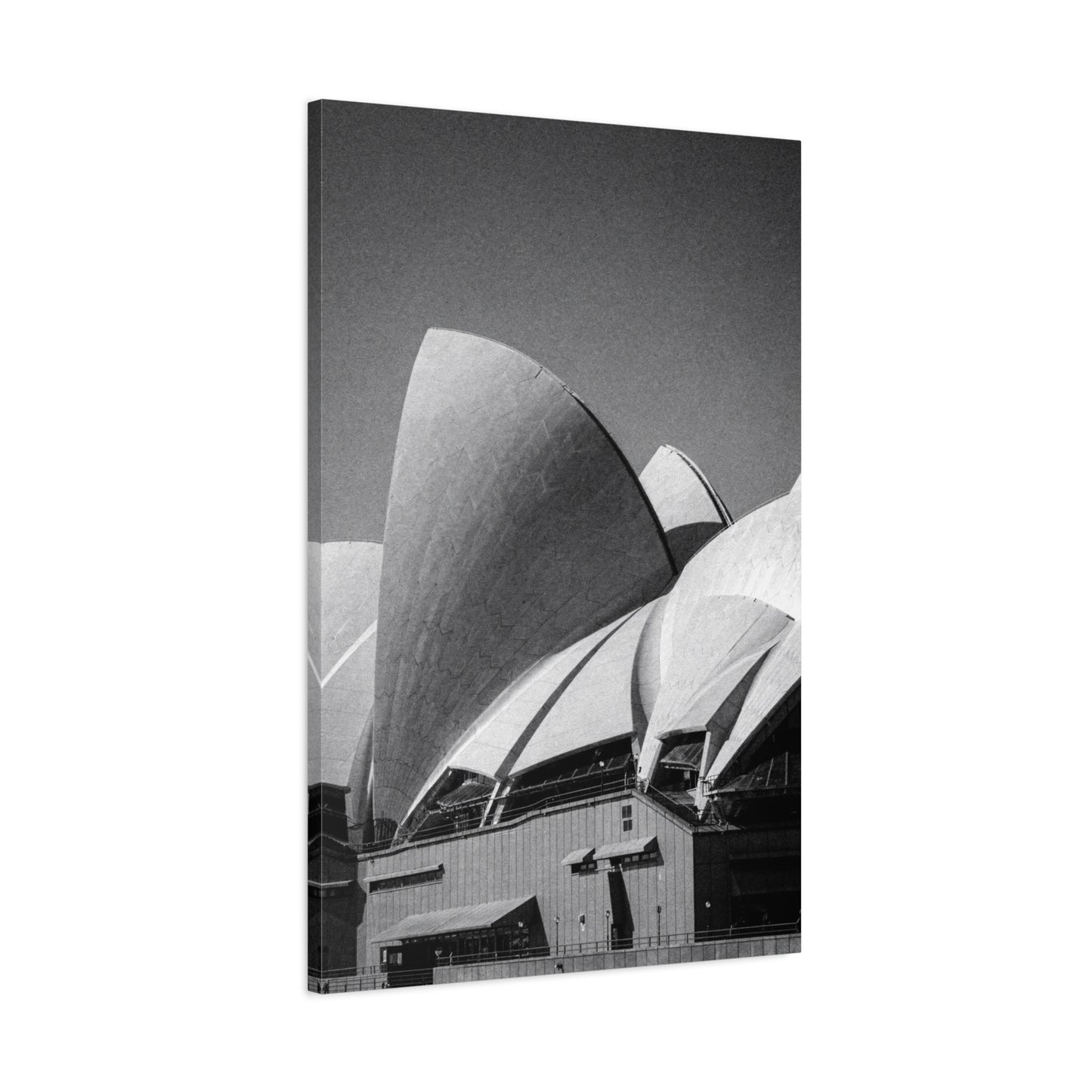 Sydney Opera House Canvas Wall Art - Black And White Architectural Art Print - Modern Minimalist Cityscape Decor - Contemporary Living Room Wall Decor, Office Art - Bedroom Home Decoration
