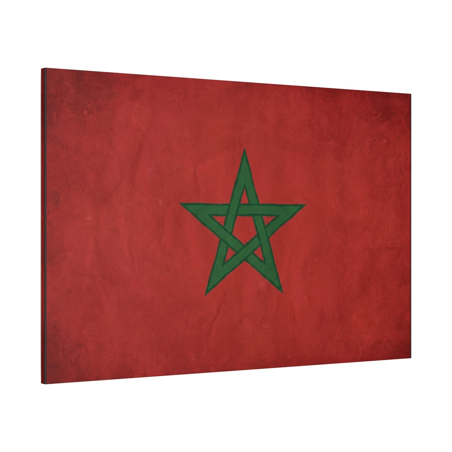 Morocco Flag Canvas Wall Art - Moroccan Red Green Pentagram Print, Vintage Textured National Decor - Modern Cultural Style - Living Room Wall Decor, Bedroom Home Decoration - Bedroom Home Decoration
