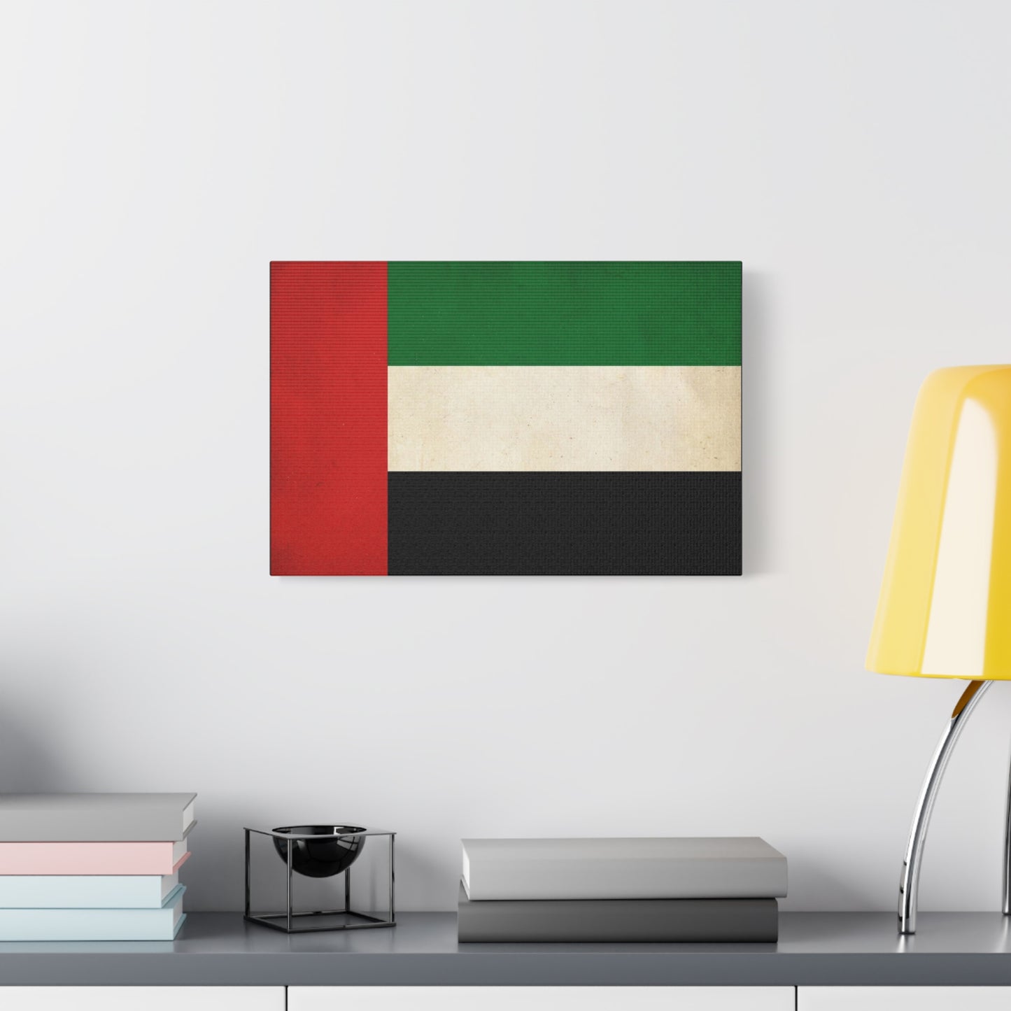 United Arab Emirates Flag Canvas Wall Art - Vintage National Pride Decor, Distressed UAE Banner Print - Patriotic Minimalist Style - Living Room Wall Decor, Office Accent - Bedroom Home Decoration