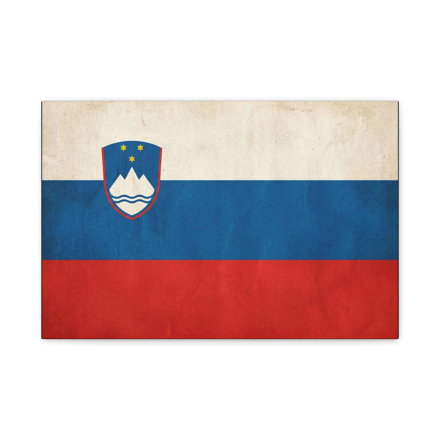 Slovenia Flag Canvas Wall Art - Vintage National Banner Print, Rustic Patriotic Decor - Textured Tricolor Design, Living Room Home Decoration - Living Room Wall Decor - Bedroom Home Decoration